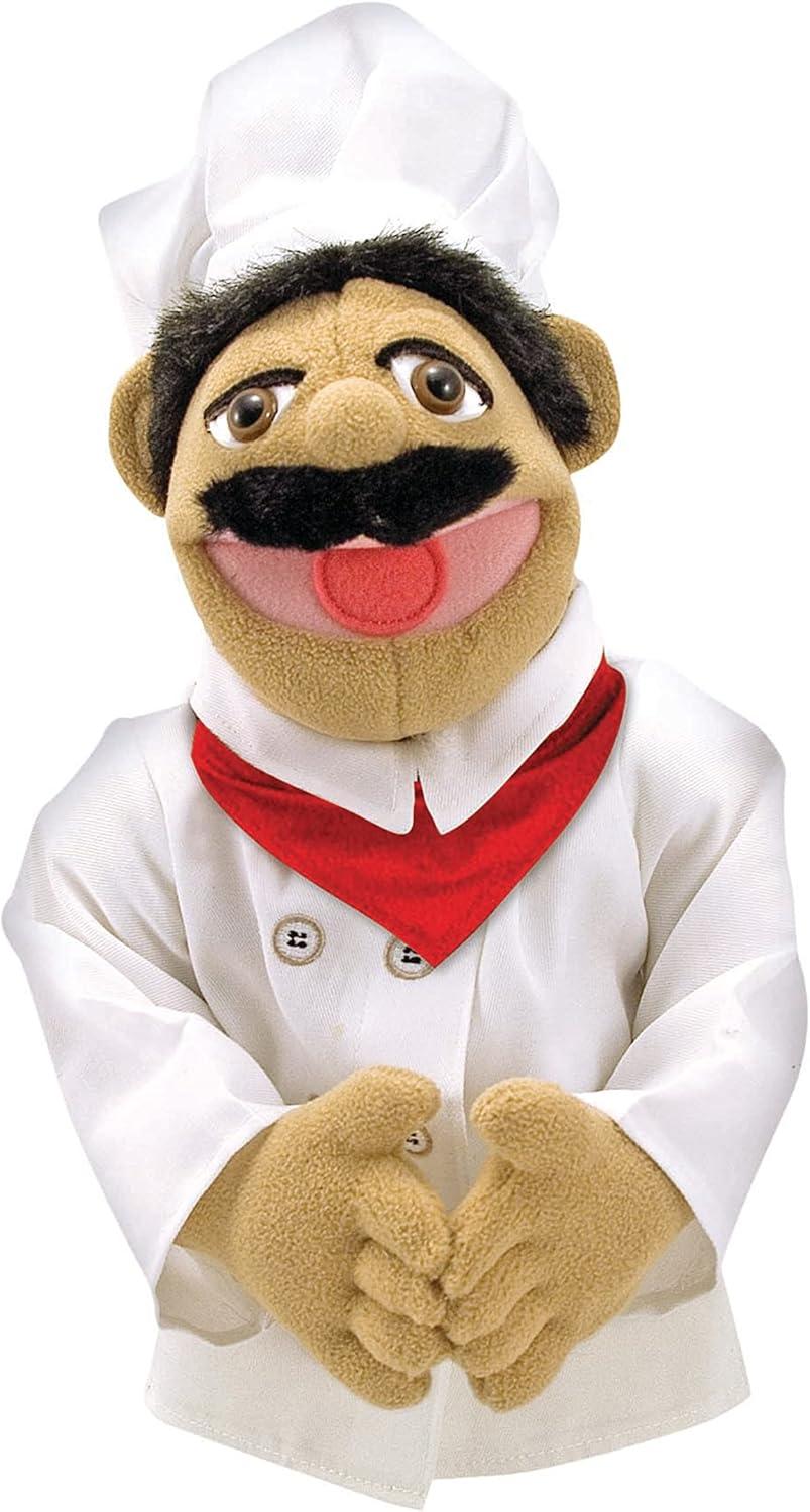 imageMelissa ampamp Doug Chef Puppet Al Dente with Detachable Wooden Rod Pretend Play Chef Puppet PepeChef Puppet