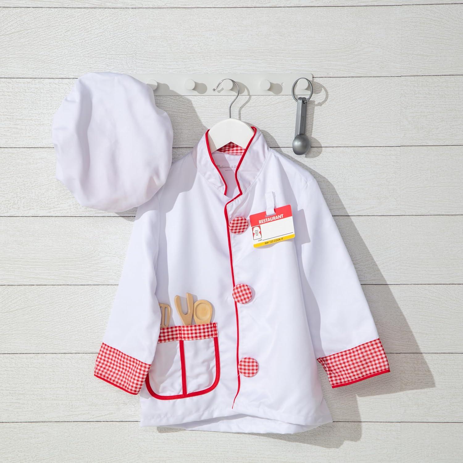 imageMelissa ampamp Doug Chef Role Play Costume DressUp Set 8Piece  Chefs Jacket Hat Name Tag  Pretend Chef Dress up Outift with Realistic Accessories Kids Dress Up for Toddlers ampamp Children Ages 3FrustrationFree Packaging