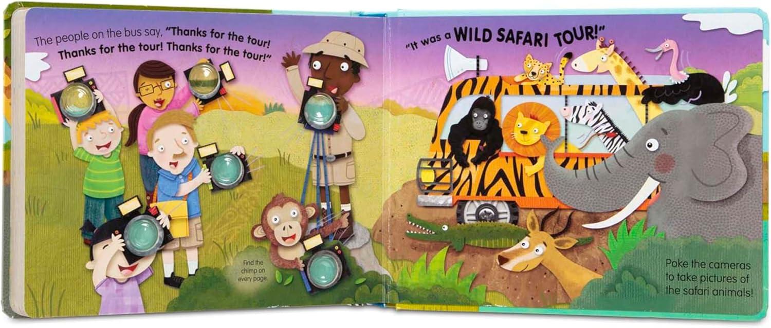 imageMelissa ampamp Doug Childrens Book  PokeADot The Wheels on the Bus Wild Safari Board Book with Buttons to Pop