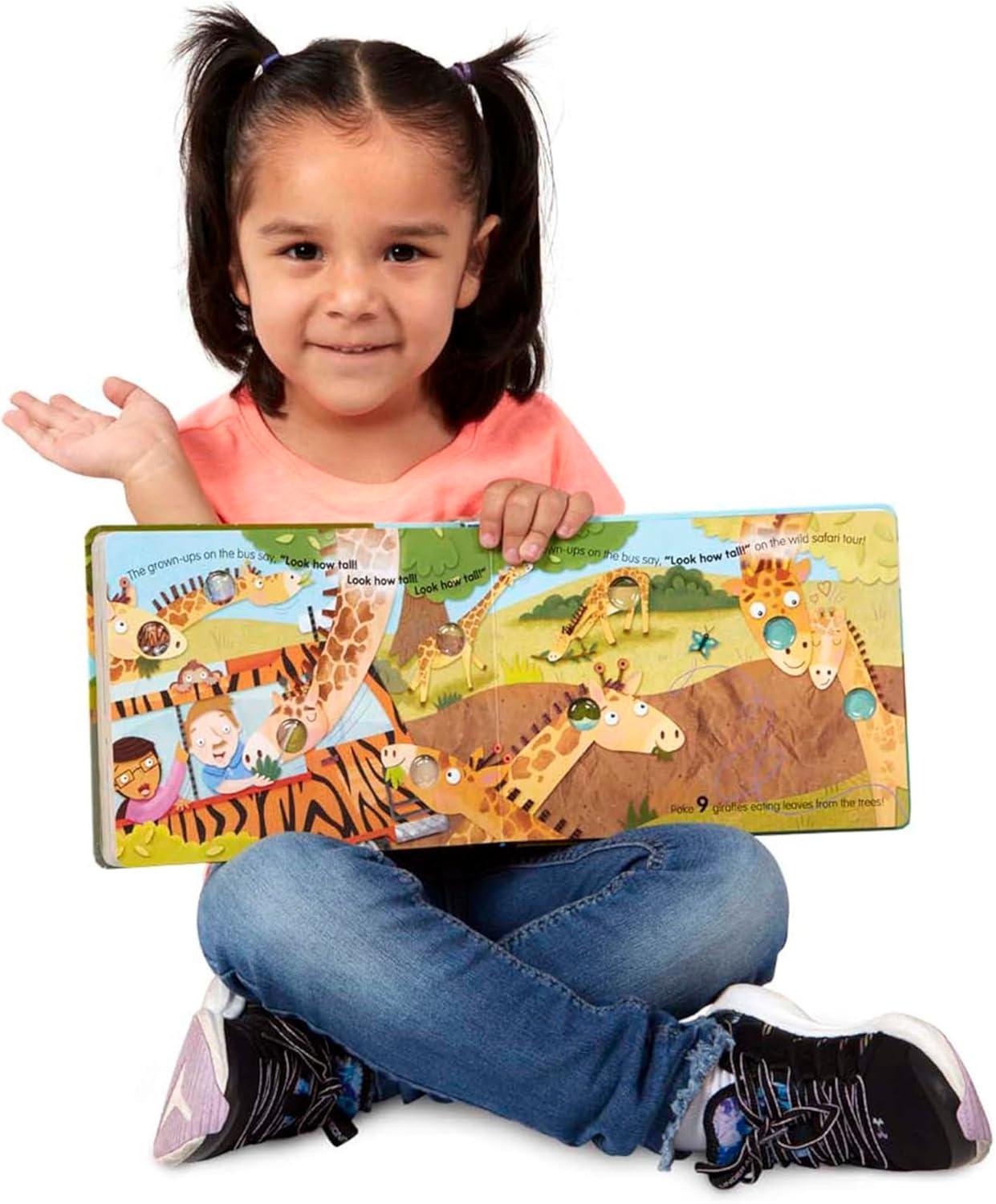 imageMelissa ampamp Doug Childrens Book  PokeADot The Wheels on the Bus Wild Safari Board Book with Buttons to Pop