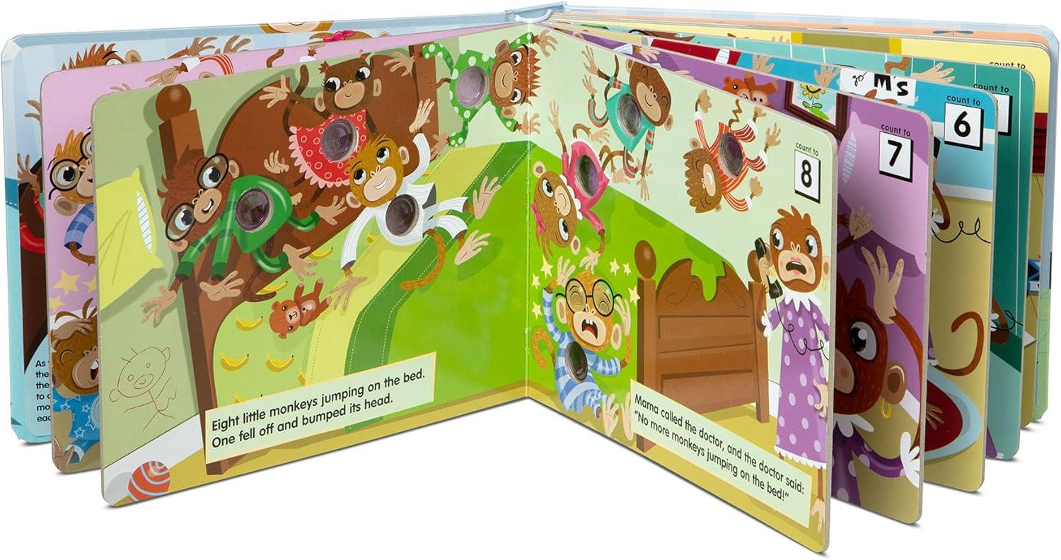 imageMelissa ampamp Doug Childrens Book  PokeaDot 10 Little Monkeys Board Book with Buttons to Pop  FSC Certified