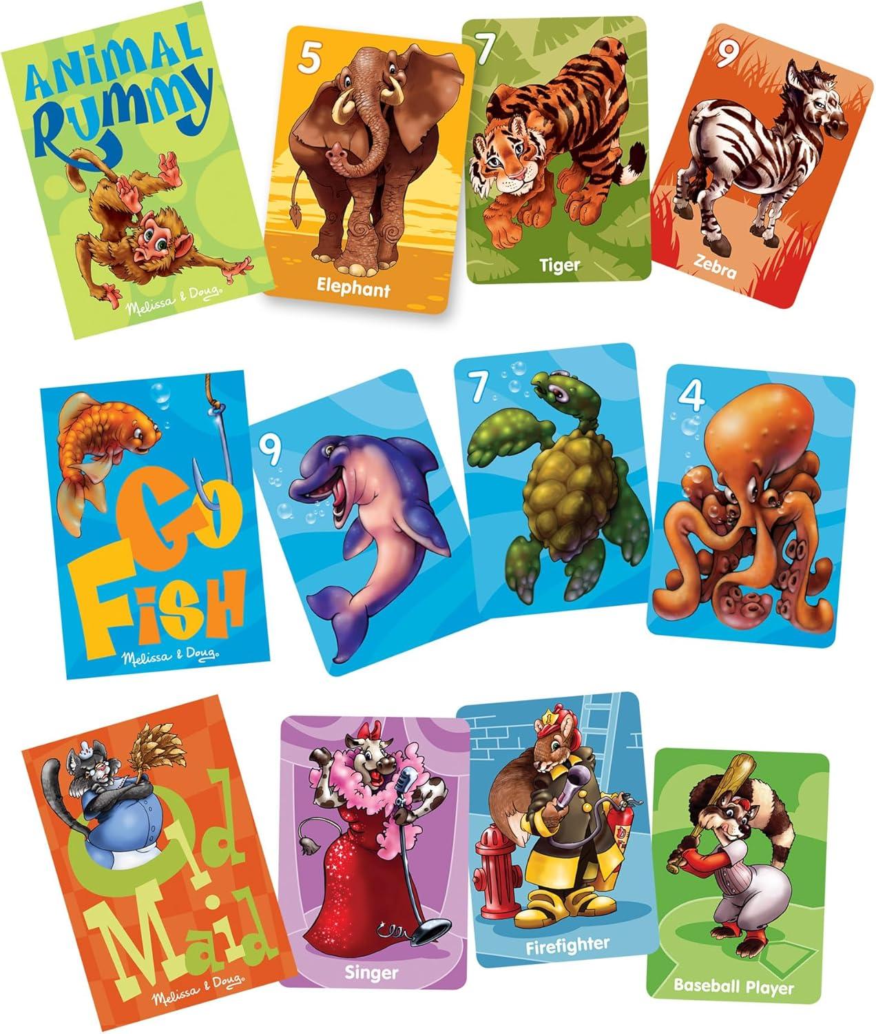 imageMelissa ampamp Doug Classic Card Games Set  Old Maid Go Fish Rummy  FSC Certified