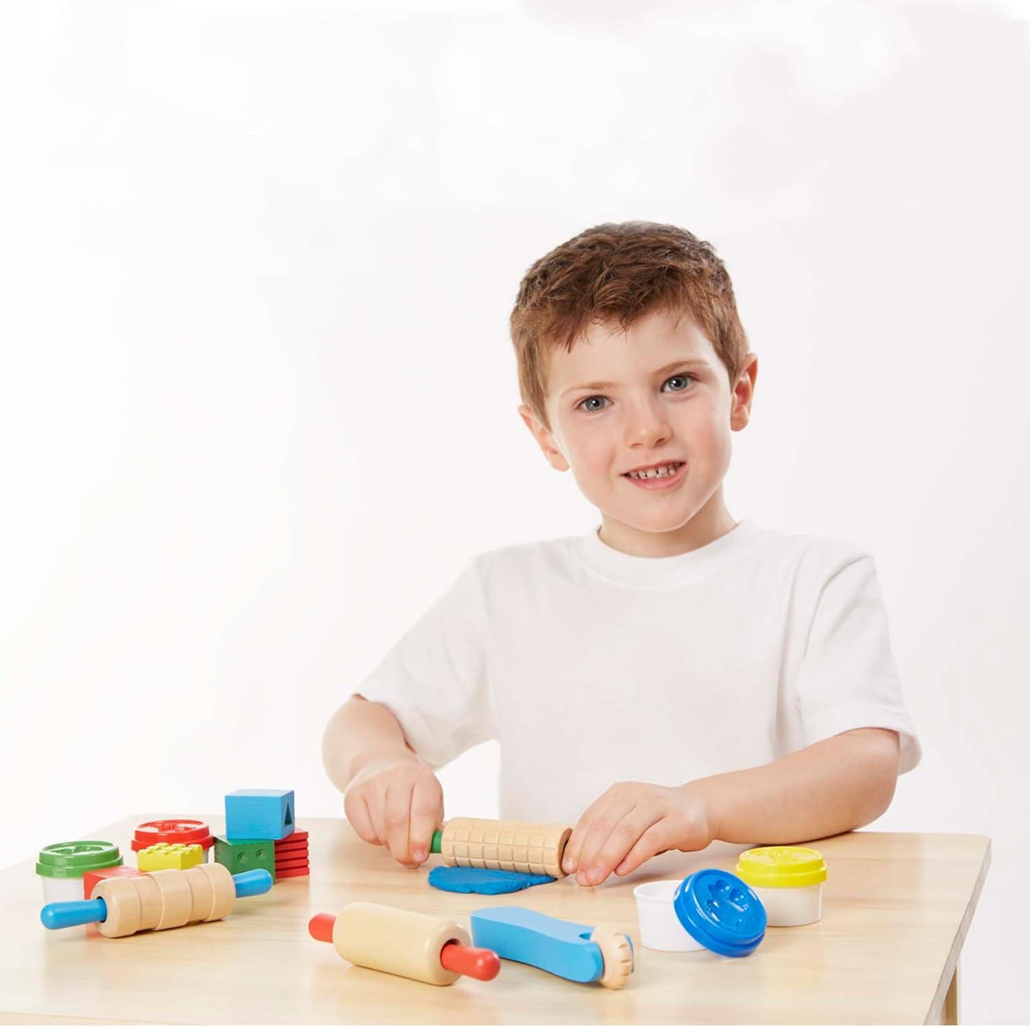 imageMelissa ampamp Doug Clay Play Activity Set  with Sculpting Tools and 8 Tubs of Modeling Dough