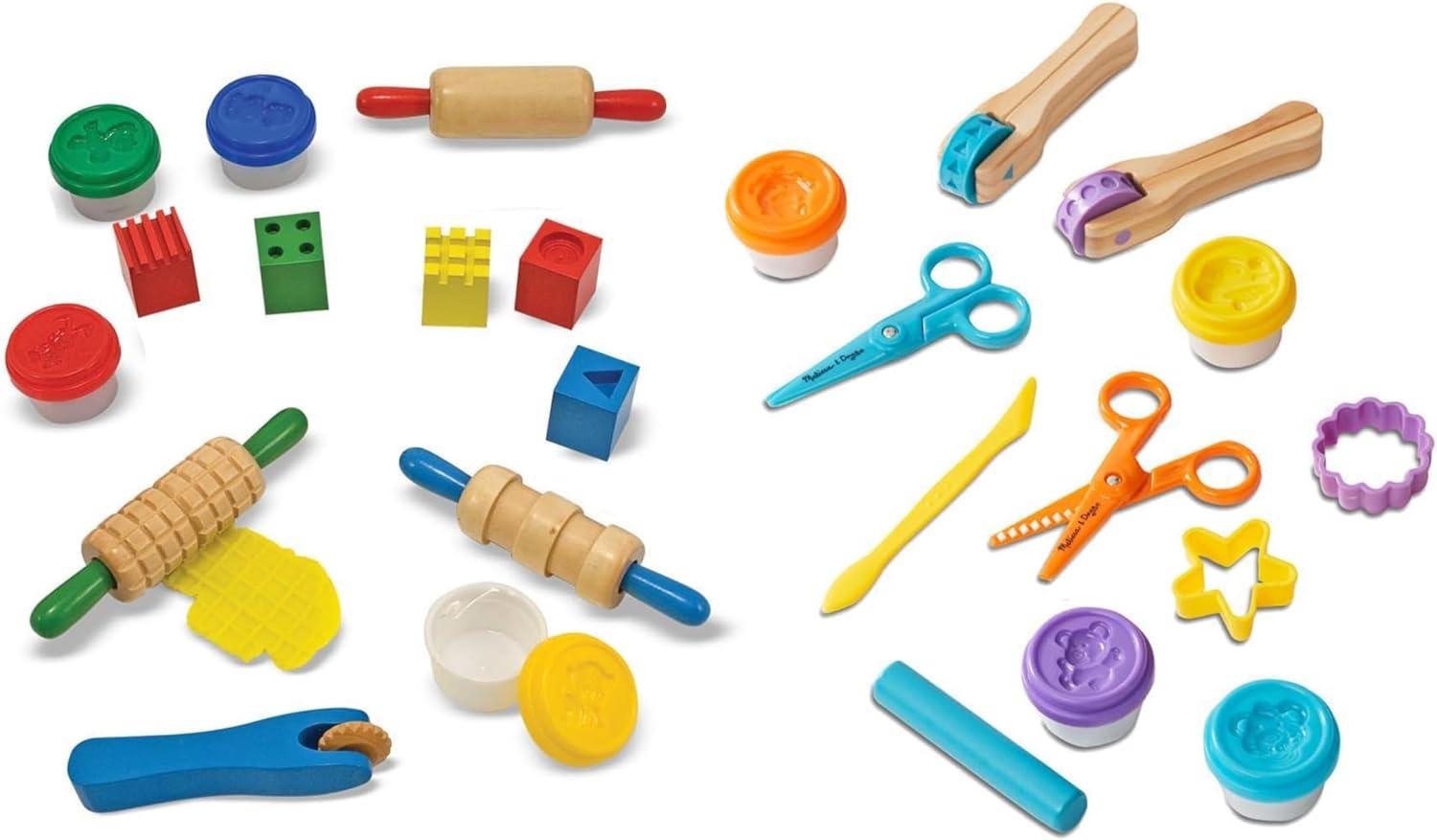 imageMelissa ampamp Doug Clay Play Activity Set  with Sculpting Tools and 8 Tubs of Modeling Dough