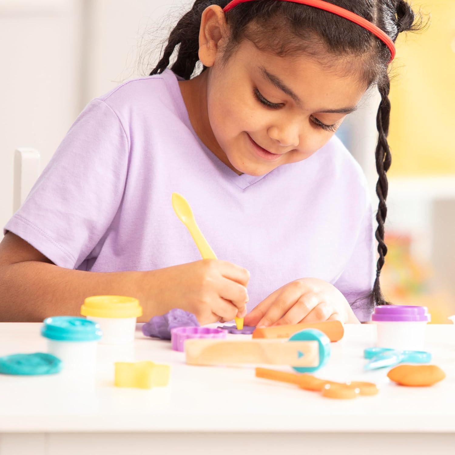 imageMelissa ampamp Doug Clay Play Activity Set  with Sculpting Tools and 8 Tubs of Modeling Dough