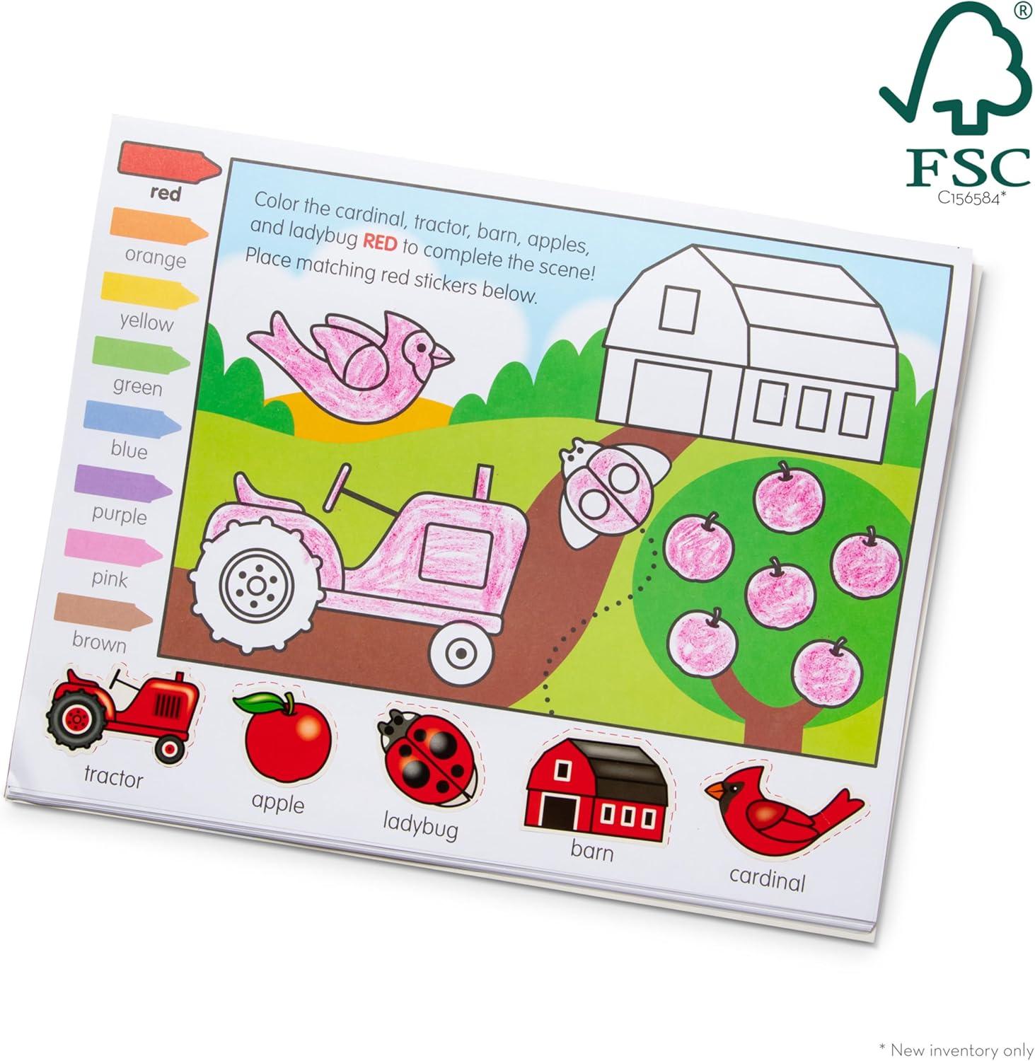 imageMelissa ampamp Doug Colors and Shapes Coloring and Sticker Activity Pad  FSCCertified Materials