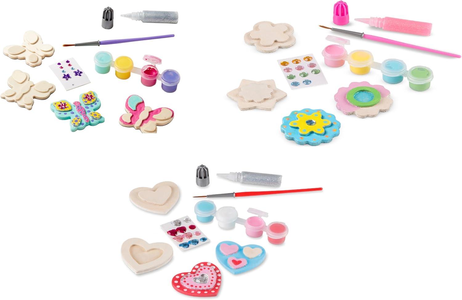 imageMelissa ampamp Doug Created By Me Paint ampamp Decorate Your Own Wooden Magnets Craft Kit  Butterflies Hearts Flowers  Kids Craft Kits Great Activity For Rainy Days And Party Favors Ages 4Kit