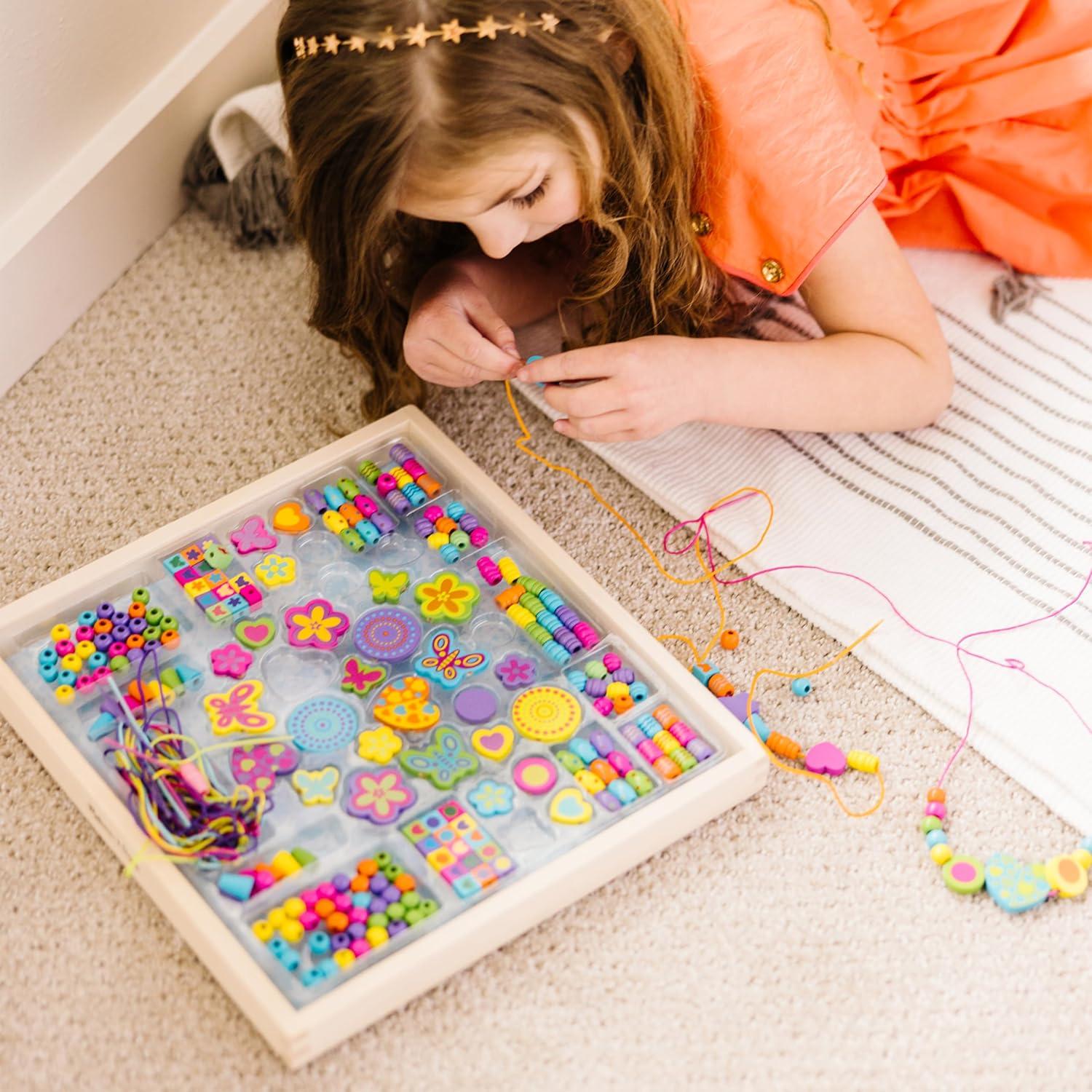 imageMelissa ampamp Doug Created by Me Bead Bouquet Deluxe Wooden Bead Set with 220 Beads for JewelryMaking