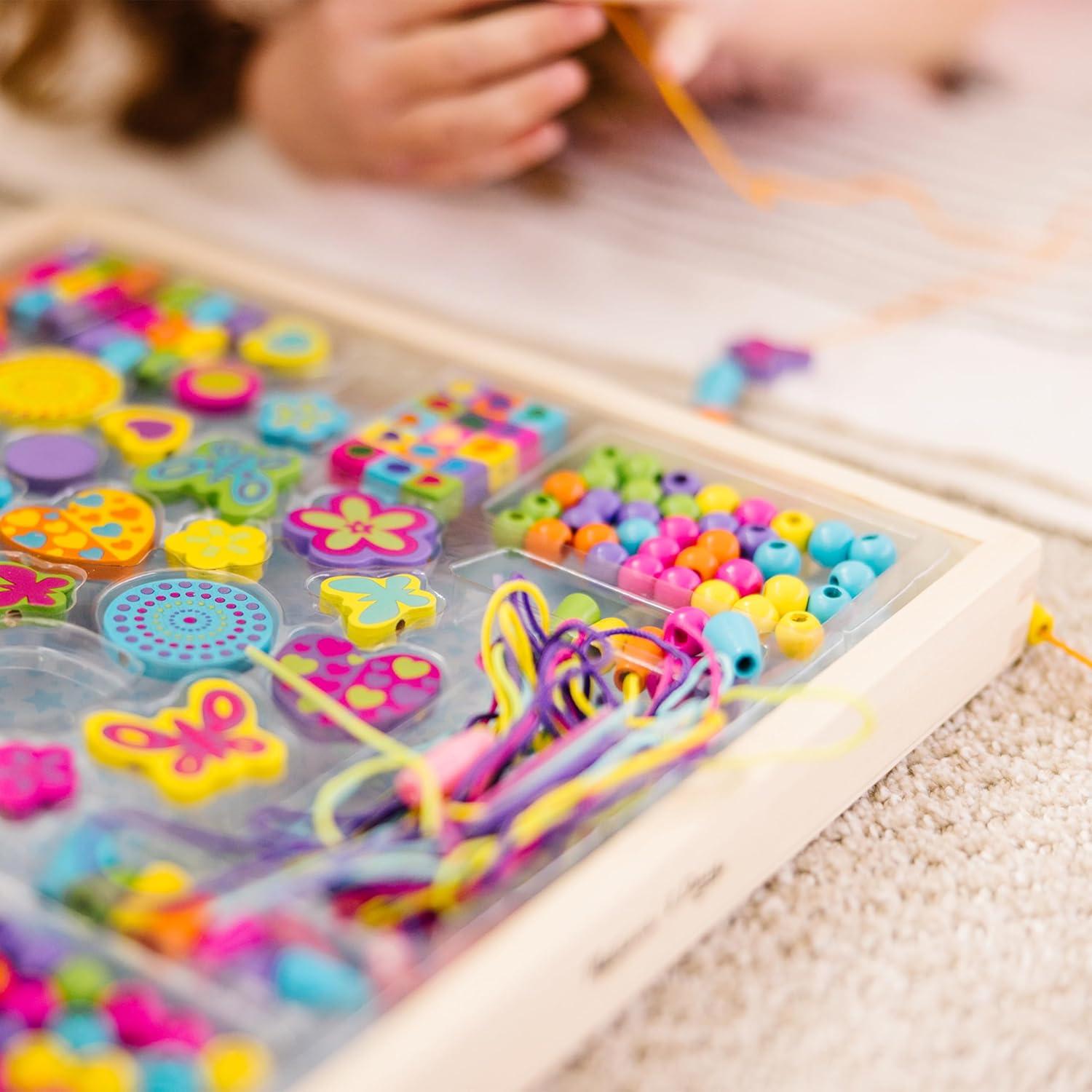 imageMelissa ampamp Doug Created by Me Bead Bouquet Deluxe Wooden Bead Set with 220 Beads for JewelryMaking