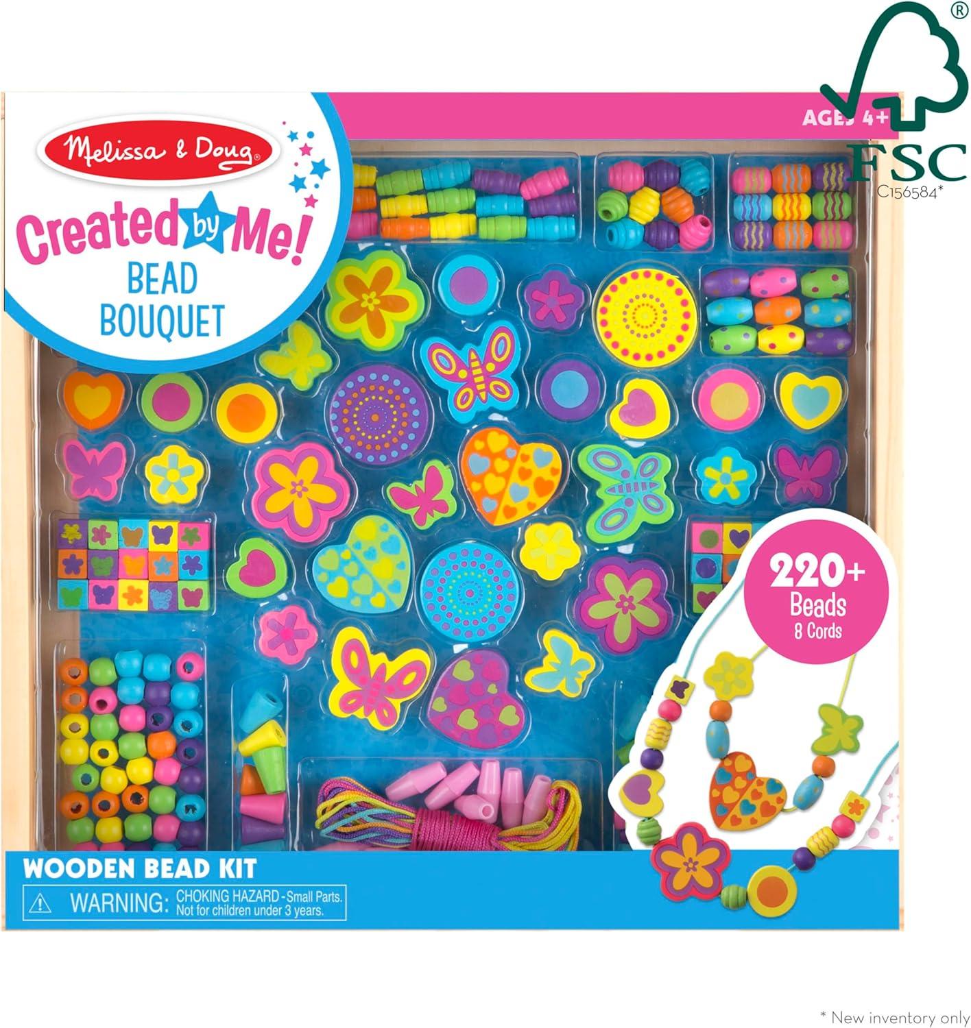 imageMelissa ampamp Doug Created by Me Bead Bouquet Deluxe Wooden Bead Set with 220 Beads for JewelryMaking