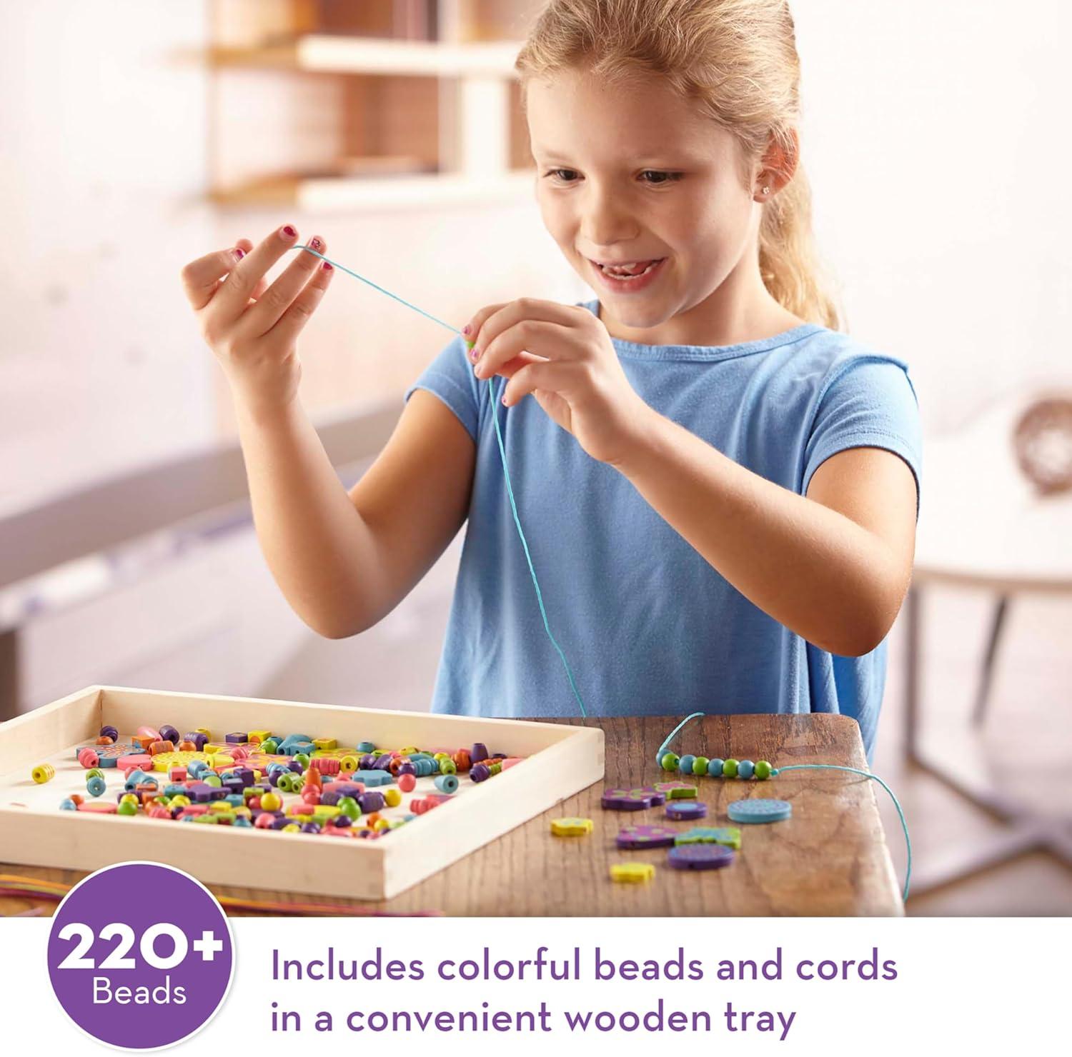 imageMelissa ampamp Doug Created by Me Bead Bouquet Deluxe Wooden Bead Set with 220 Beads for JewelryMaking