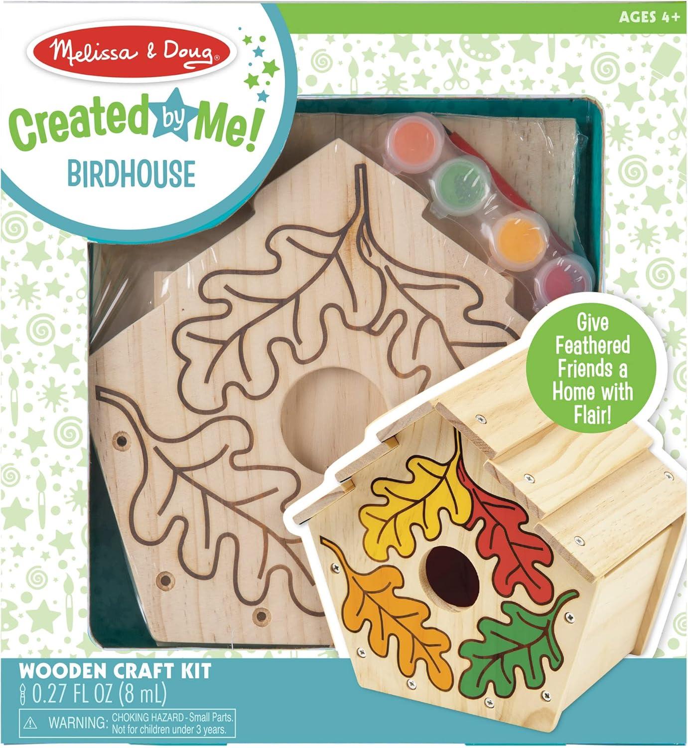 imageMelissa ampamp Doug Created by Me Birdhouse BuildYourOwn Wooden Craft Kit1 Count Pack of 2