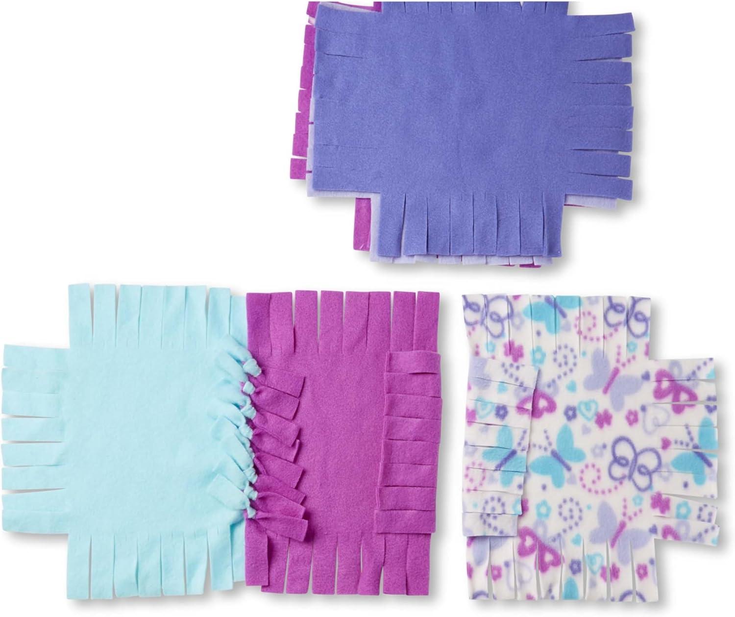 imageMelissa ampamp Doug Created by Me Butterfly Fleece Quilt NoSew Craft Kit 48 Squares 4 feet x 5 feet