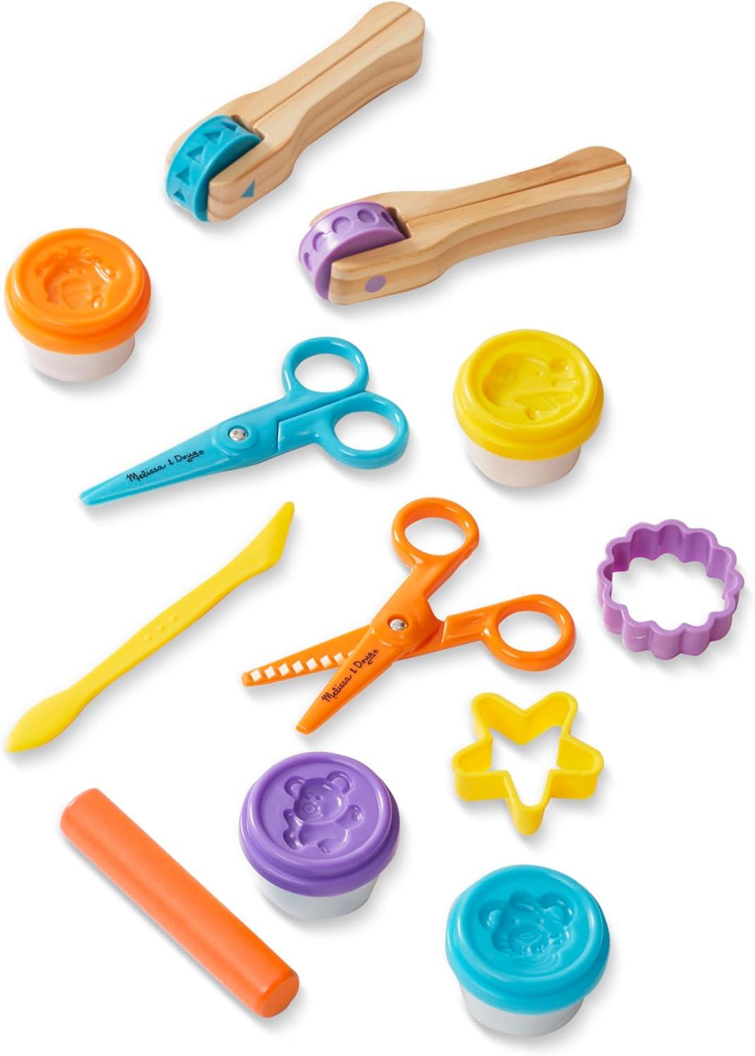 imageMelissa ampamp Doug Created by Me Cut Sculpt and Roll Modeling Dough Kit with 8 Tools and 4 Colors of Modeling Dough
