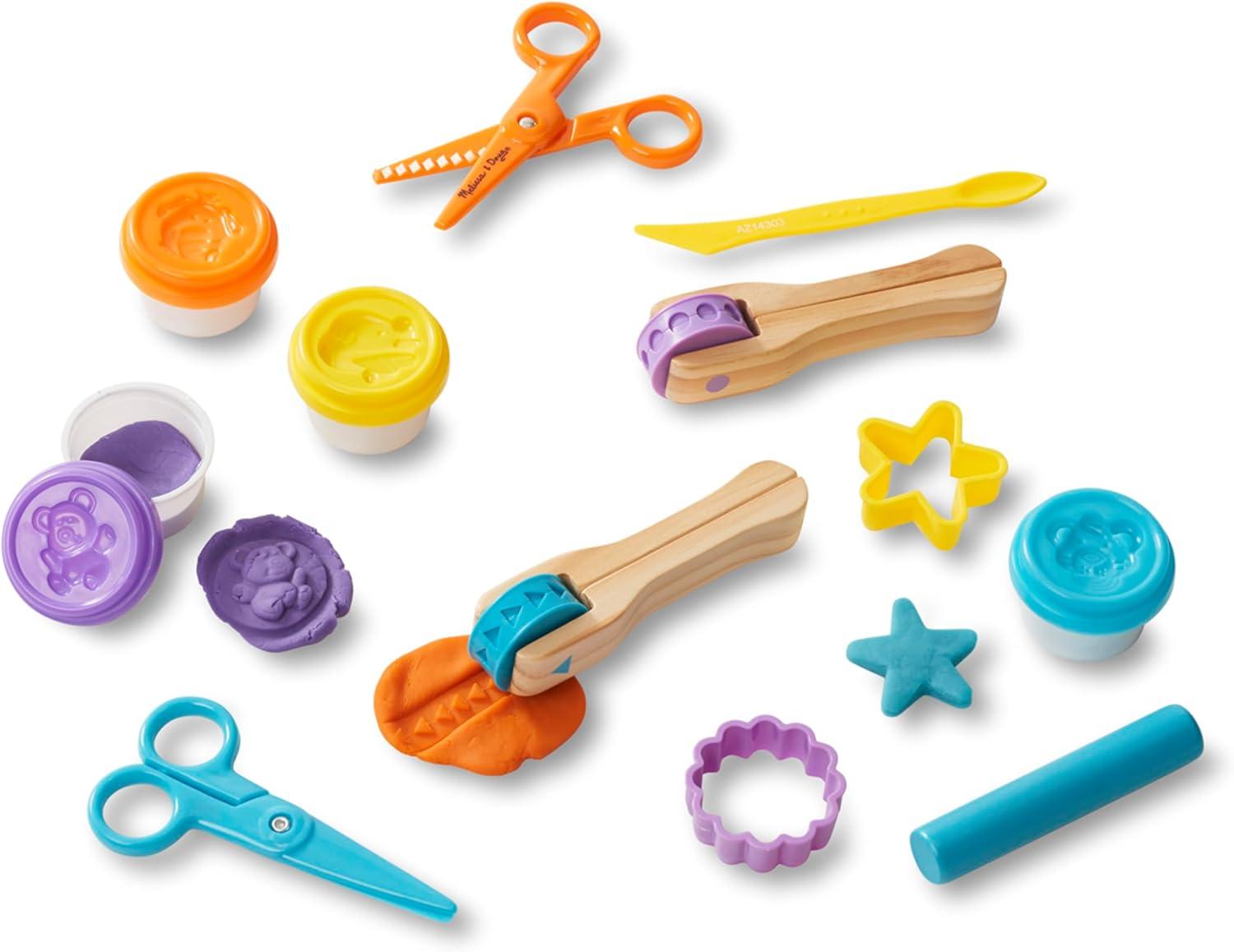 imageMelissa ampamp Doug Created by Me Cut Sculpt and Roll Modeling Dough Kit with 8 Tools and 4 Colors of Modeling Dough