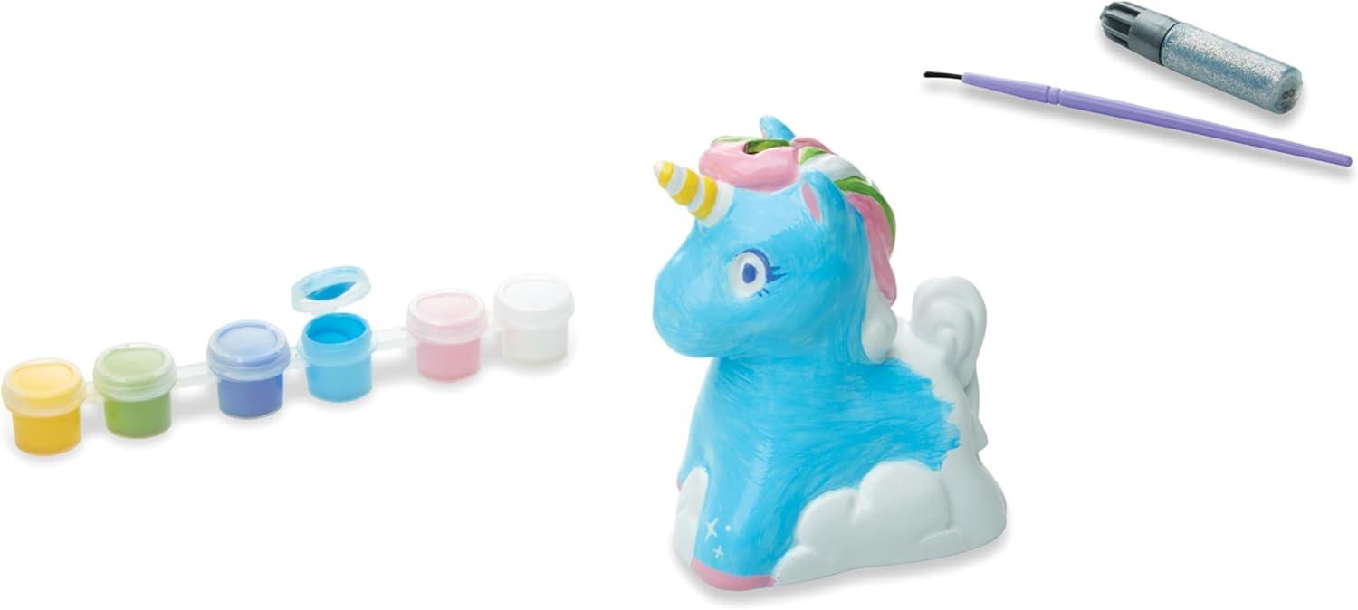 imageMelissa ampamp Doug Created by Me DecorateYourOwn Unicorn Bank Craft Kit with 6 Pots of Paint Glitter Glue Paintbrush