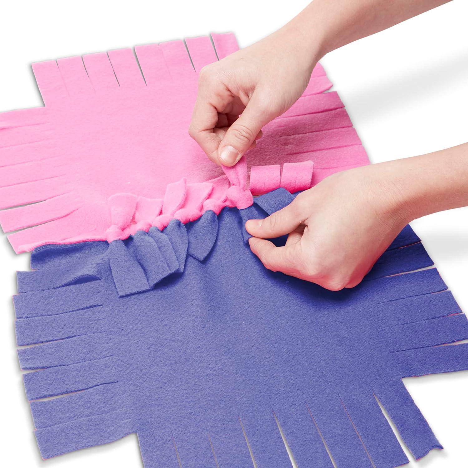 imageMelissa ampamp Doug Created by Me Flower Fleece Quilt NoSew Craft Kit 48 squares 4 feet x 5 feet