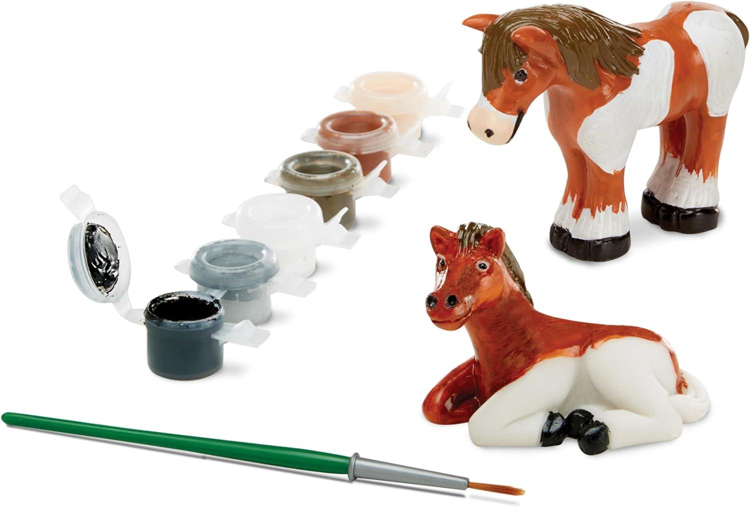 imageMelissa ampamp Doug Created by Me Horse Figurines Craft Kit 2 Resin Horses 6 Paints PaintbrushHorses