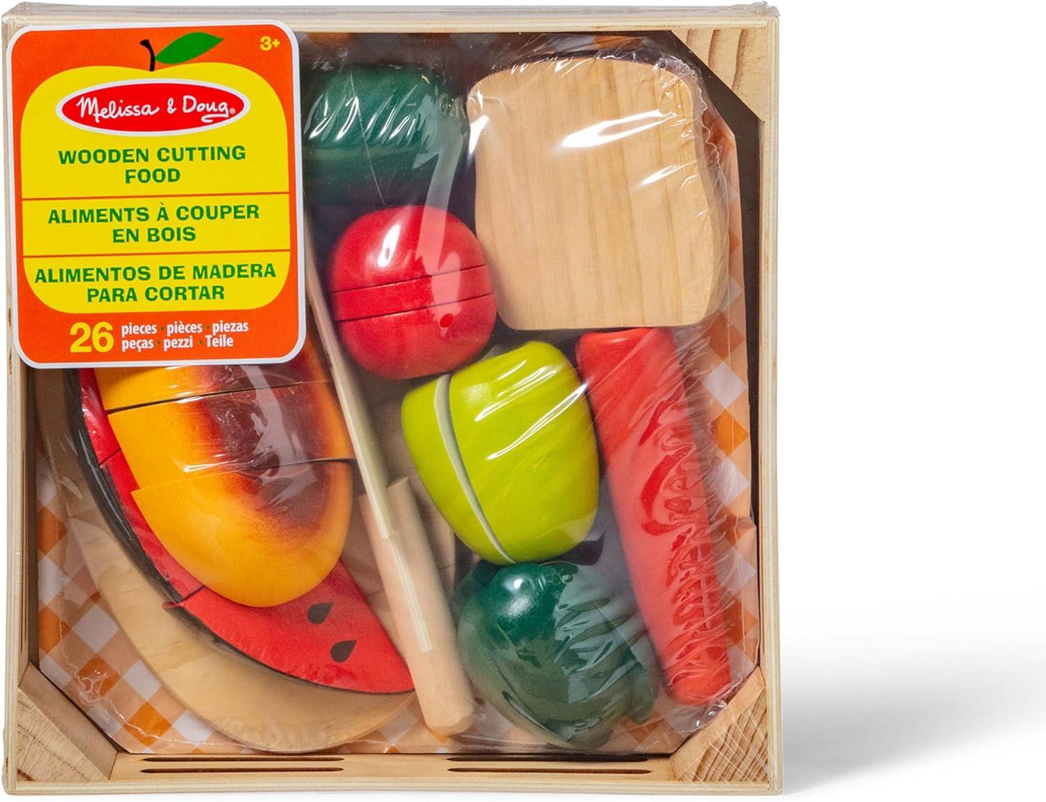 imageMelissa ampamp Doug Cutting Food  Play Food Set With 25 HandPainted Wooden Pieces Knife and Cutting BoardRetail Version