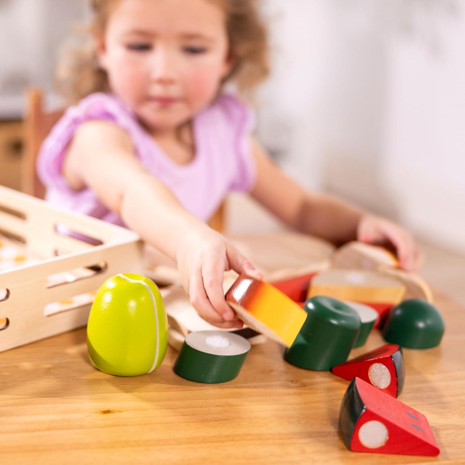 imageMelissa ampamp Doug Cutting Food  Play Food Set With 25 HandPainted Wooden Pieces Knife and Cutting BoardRetail Version
