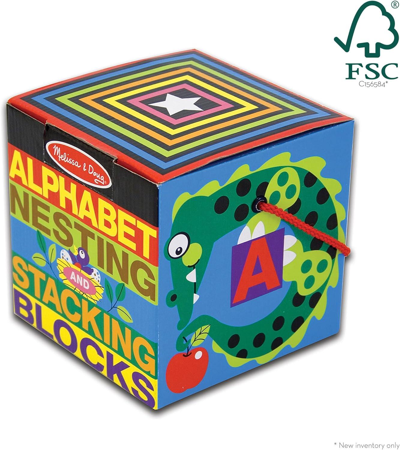 imageMelissa ampamp Doug Deluxe 10Piece Alphabet Nesting and Stacking Blocks  FSC CertifiedBlocks