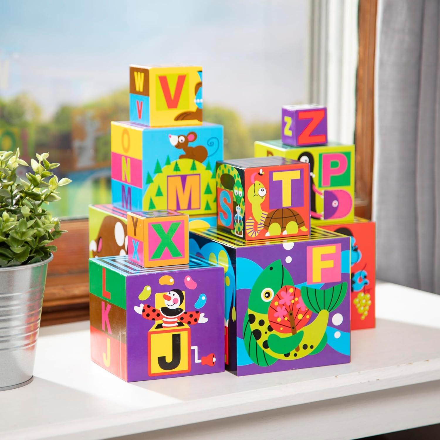 imageMelissa ampamp Doug Deluxe 10Piece Alphabet Nesting and Stacking Blocks  FSC CertifiedBlocks