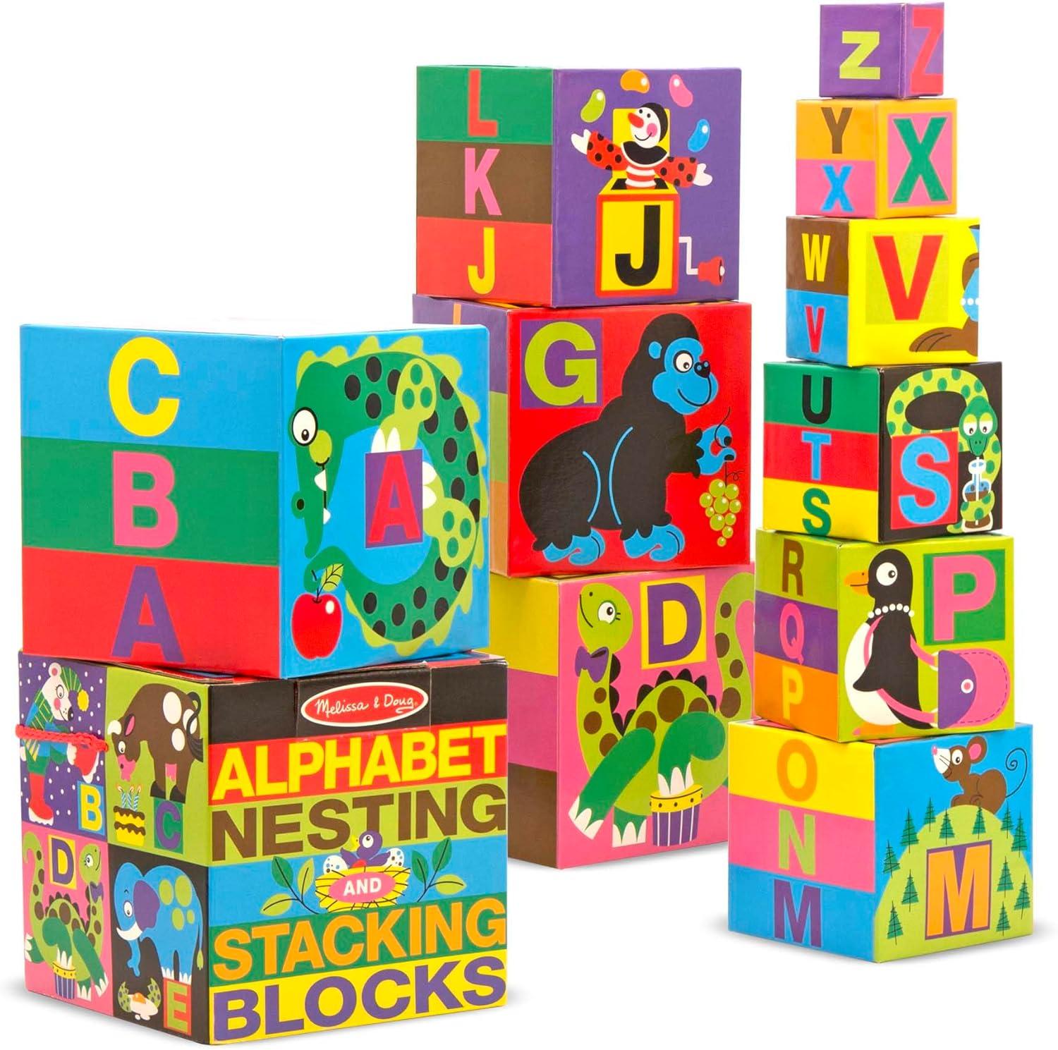 imageMelissa ampamp Doug Deluxe 10Piece Alphabet Nesting and Stacking Blocks  FSC CertifiedBlocks