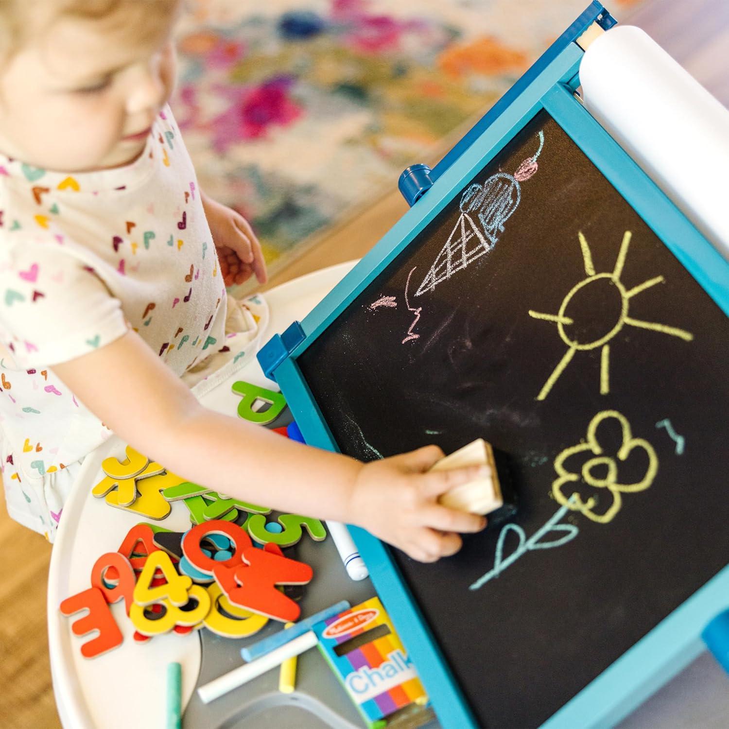 imageMelissa ampamp Doug Deluxe DoubleSided Tabletop Easel Arts ampamp Crafts 42 Pieces 175 H x 2075 W x 275 L Great Gift for Girls and Boys 3 4 5 Year Olds and UpEasel