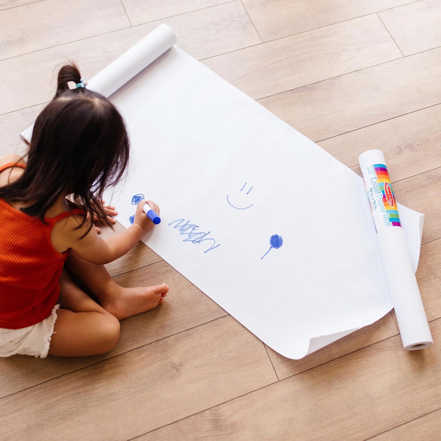 imageMelissa ampamp Doug Deluxe Easel Paper Roll Replacement 18 inches x 75 feet  2Pack White