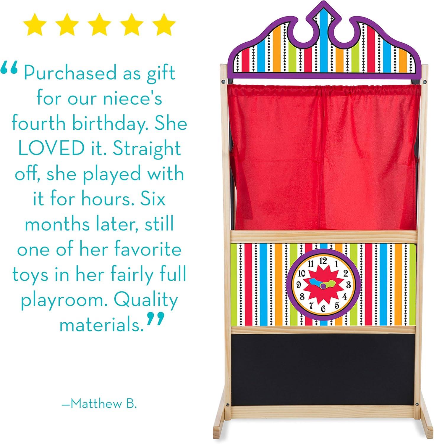imageMelissa ampamp Doug Deluxe Puppet Theater  Sturdy Wooden Construction