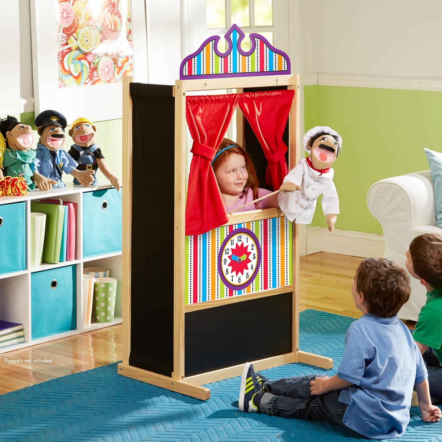 imageMelissa ampamp Doug Deluxe Puppet Theater  Sturdy Wooden Construction