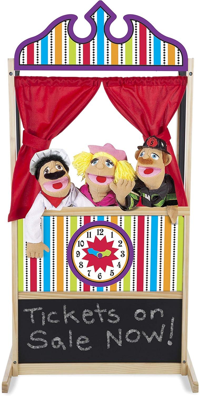 imageMelissa ampamp Doug Deluxe Puppet Theater  Sturdy Wooden Construction