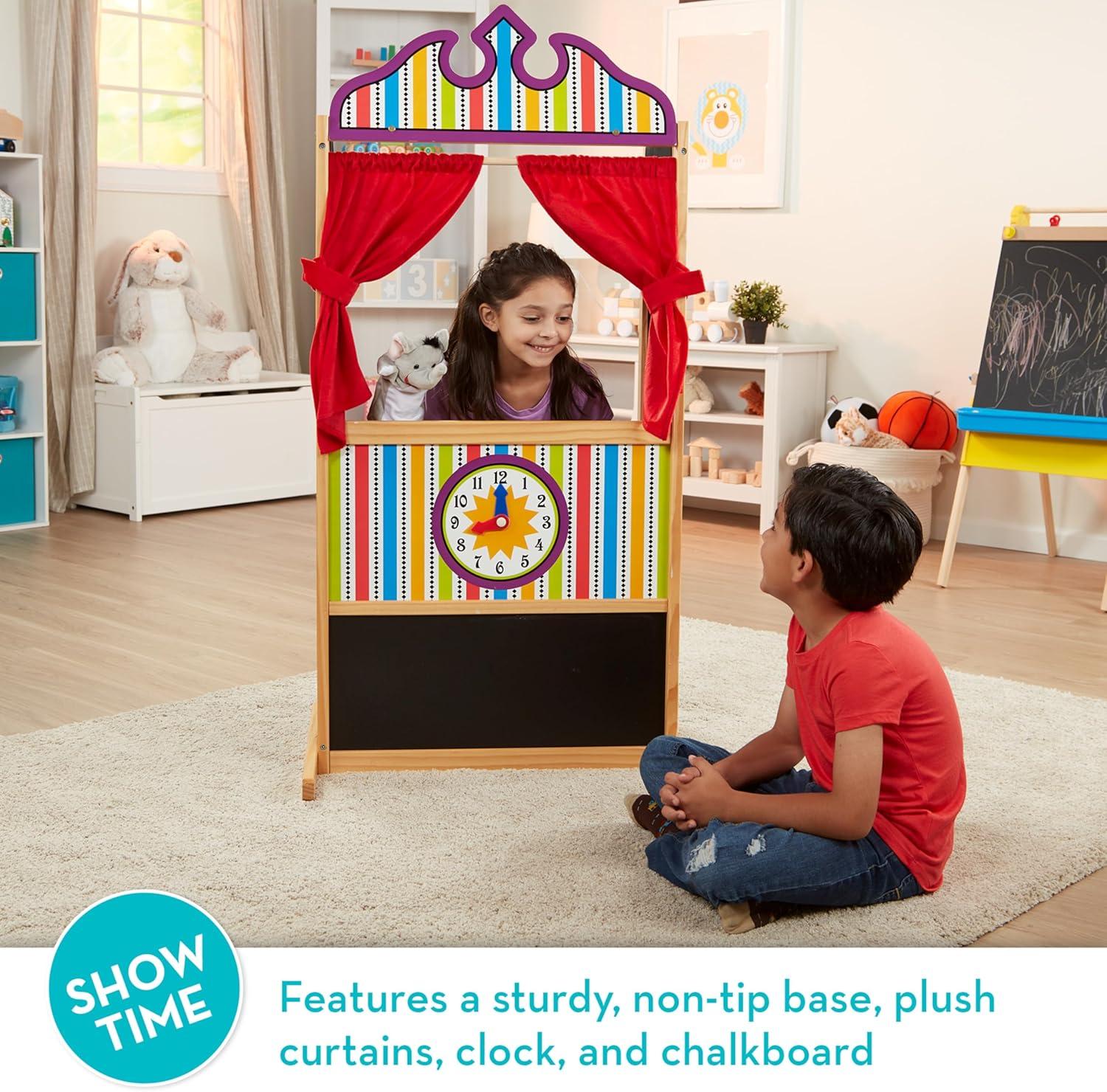 imageMelissa ampamp Doug Deluxe Puppet Theater  Sturdy Wooden Construction