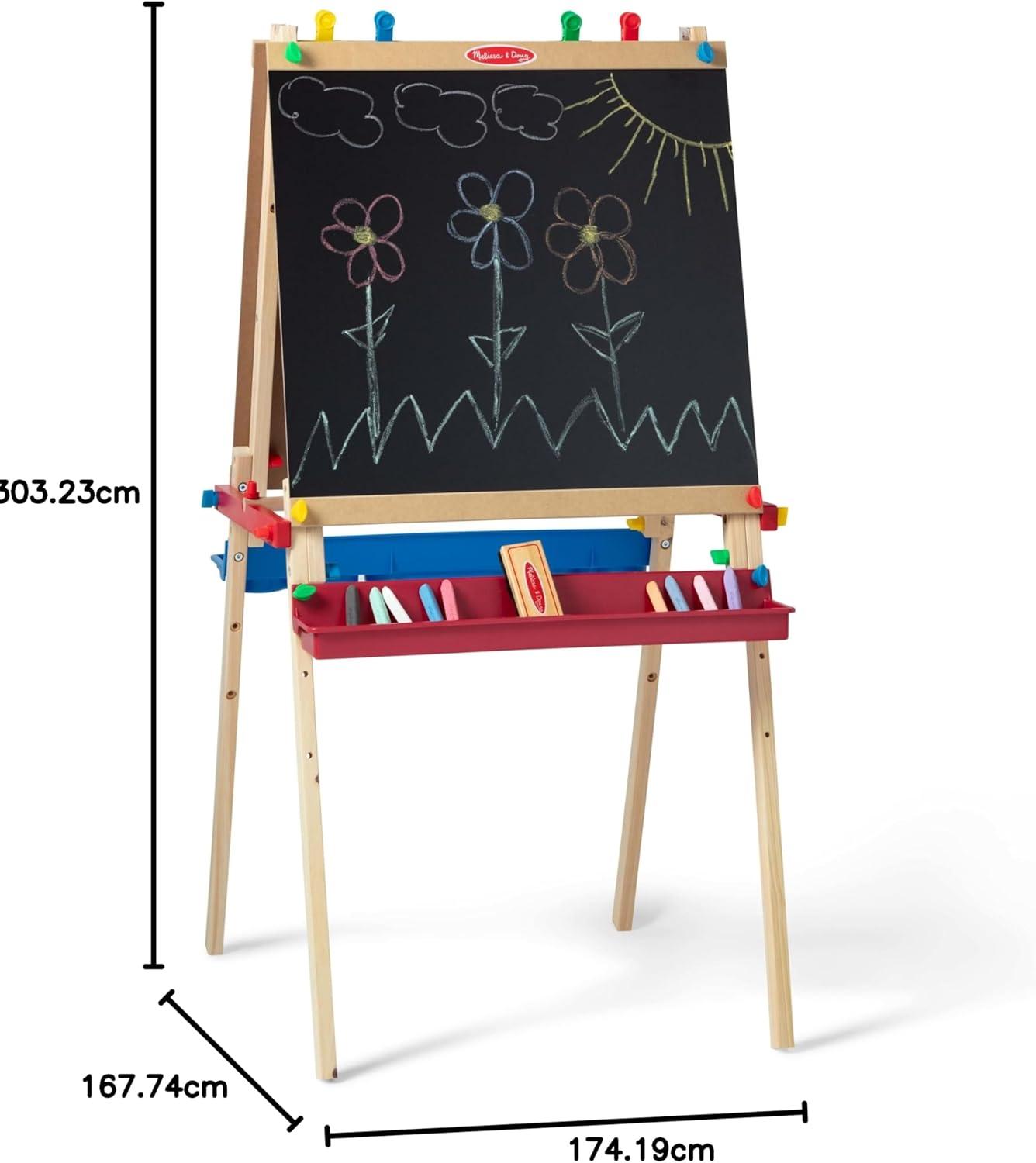 imageMelissa ampamp Doug Deluxe Wooden Art Easel for Kids with DryErase Board Chalkboard ampamp Drawing Paper Roller Folding DoubleSided Toddler Easel Preschool Learning Toys for Girls ampamp Boys Ages 3FrustrationFree Packaging