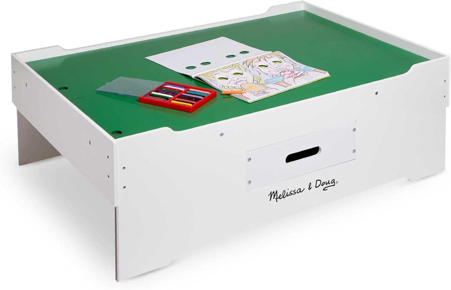 imageMelissa ampamp Doug Deluxe Wooden MultiActivity Play Table for Playroom