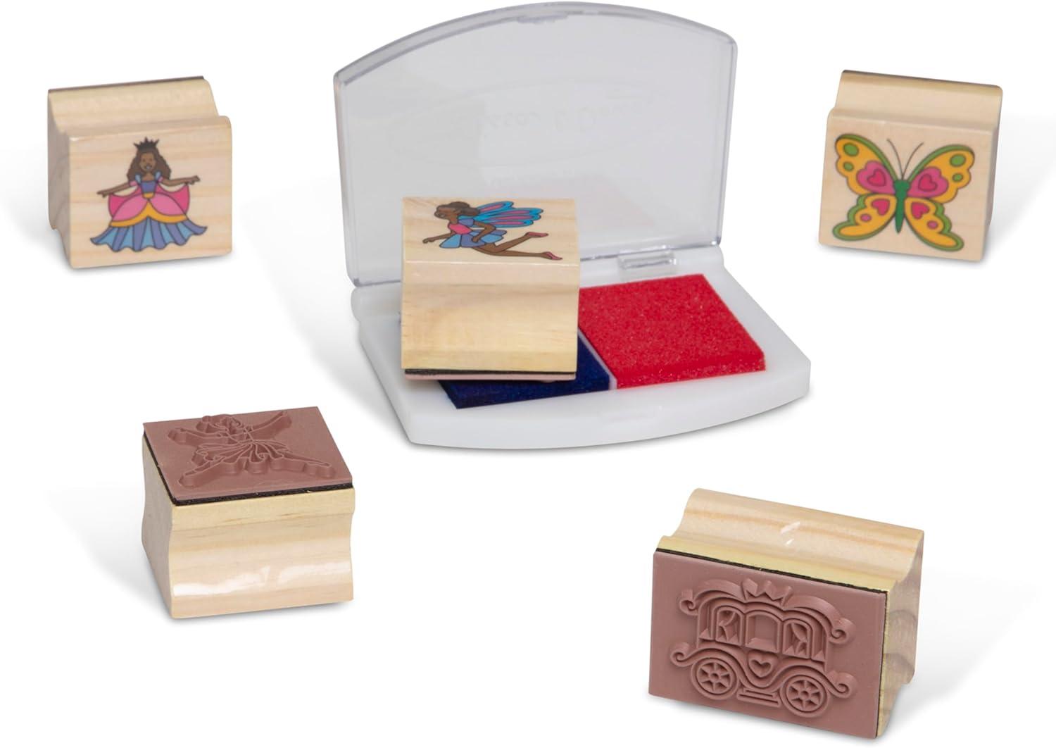 imageMelissa ampamp Doug Deluxe Wooden Stamp Set Animals  30 Stamps 6 Markers 2 Stamp PadsFairy Tale