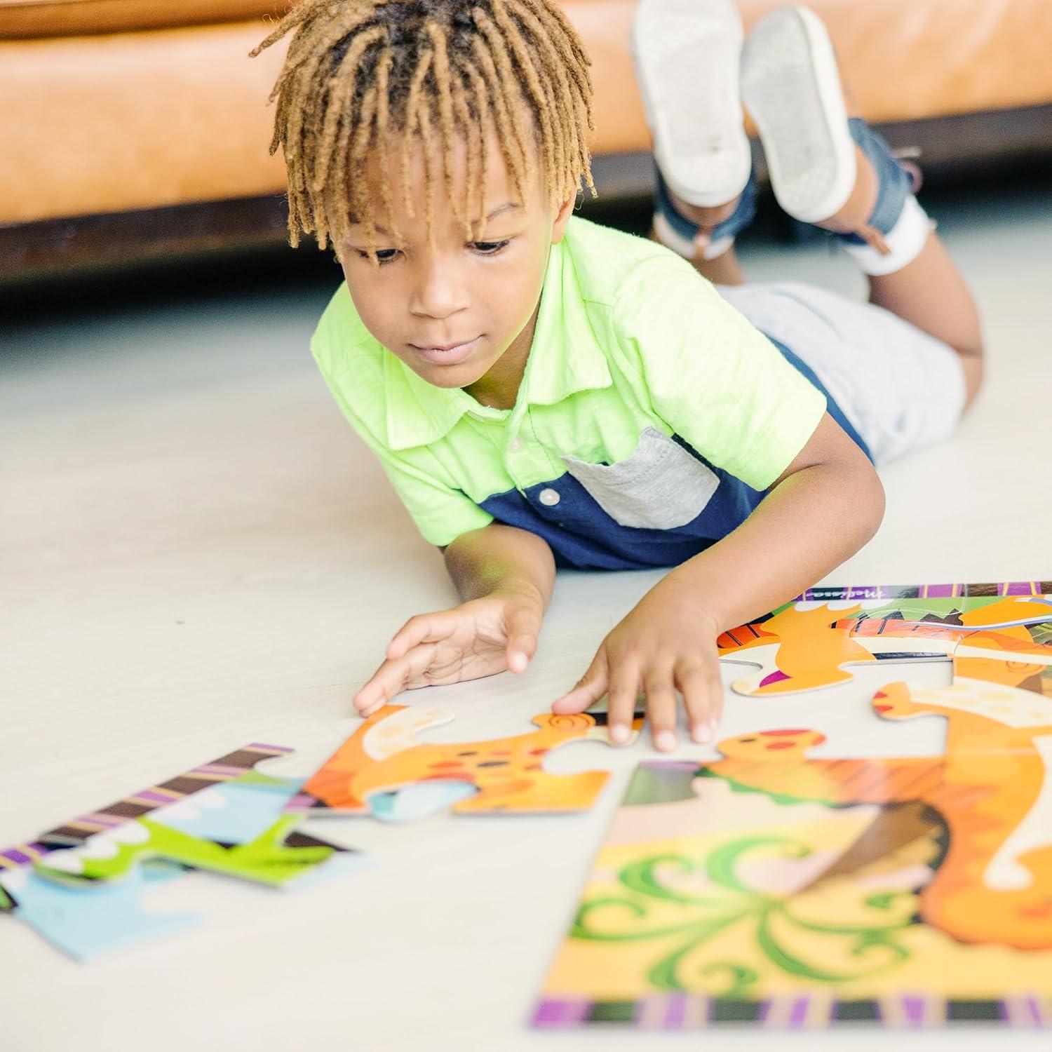 imageMelissa ampamp Doug Dinosaur Dawn Jumbo Floor Puzzle 24 Pieces 2 x 3 Feet Jigsaw Puzzle for Preschoolers and Kids Ages 3  FSC CertifiedDinosaur Dawn