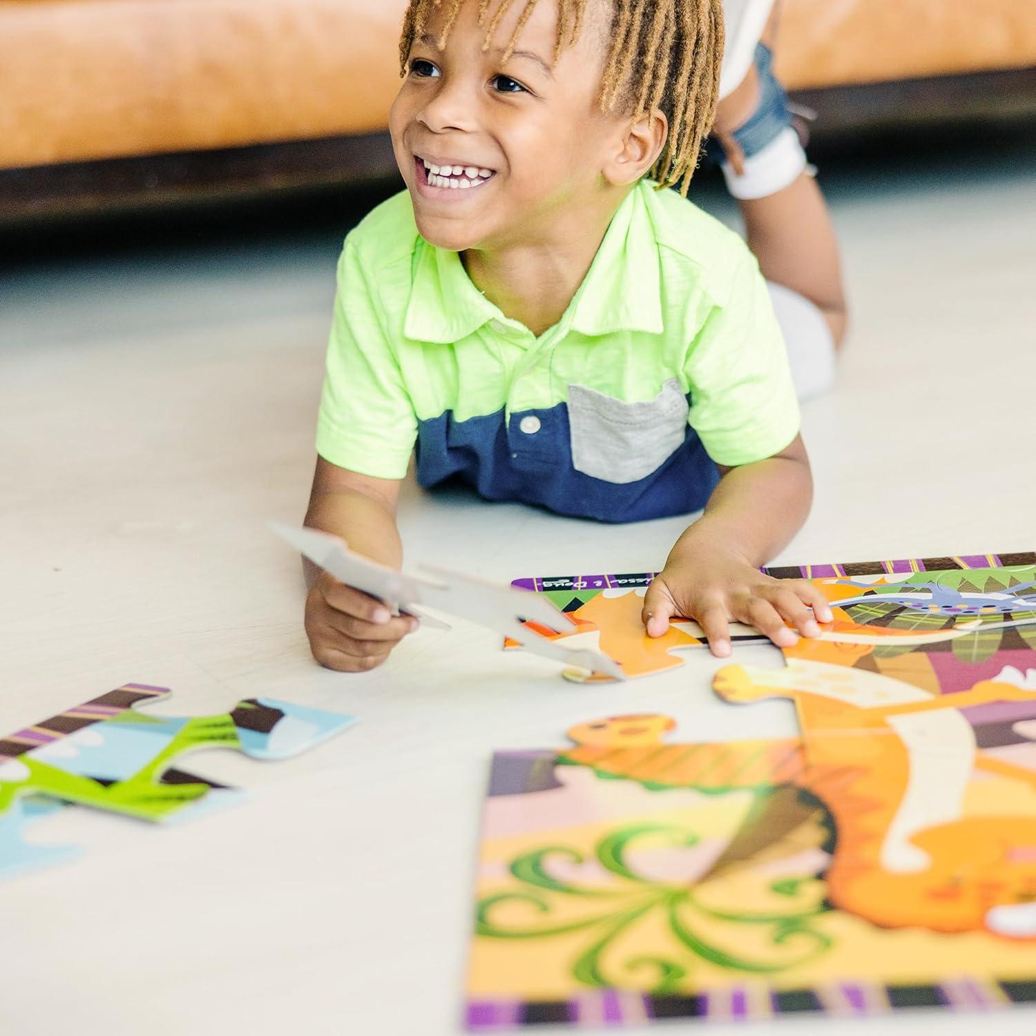 imageMelissa ampamp Doug Dinosaur Dawn Jumbo Floor Puzzle 24 Pieces 2 x 3 Feet Jigsaw Puzzle for Preschoolers and Kids Ages 3  FSC CertifiedDinosaur Dawn