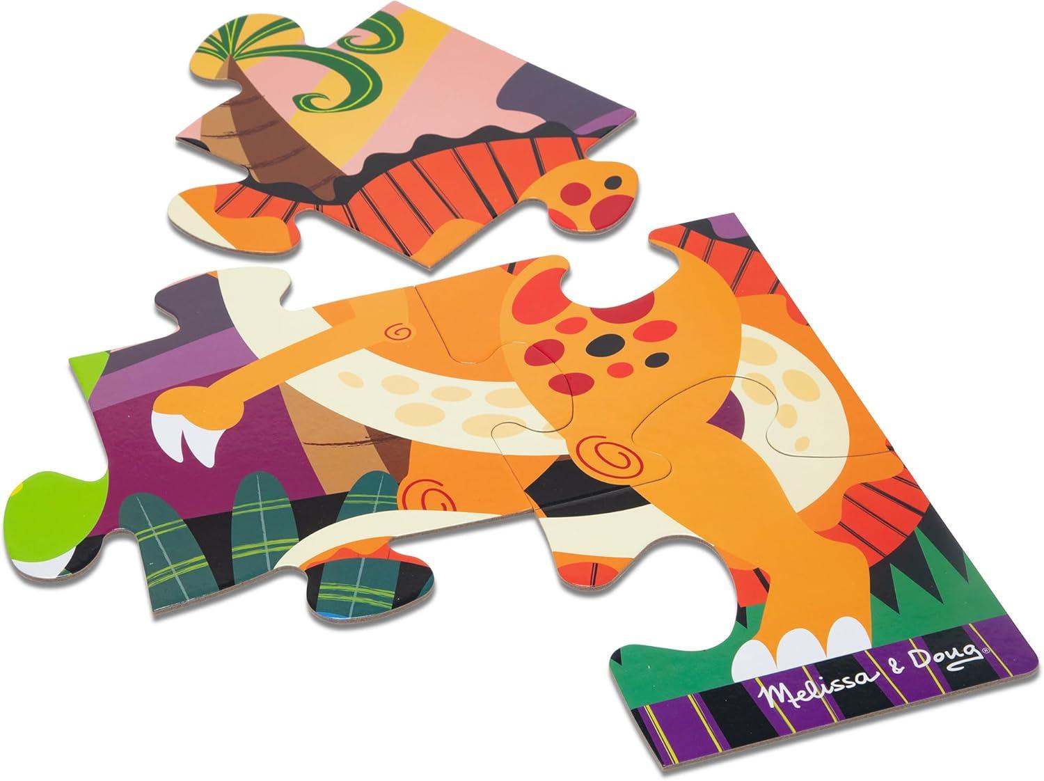imageMelissa ampamp Doug Dinosaur Dawn Jumbo Floor Puzzle 24 Pieces 2 x 3 Feet Jigsaw Puzzle for Preschoolers and Kids Ages 3  FSC CertifiedDinosaur Dawn