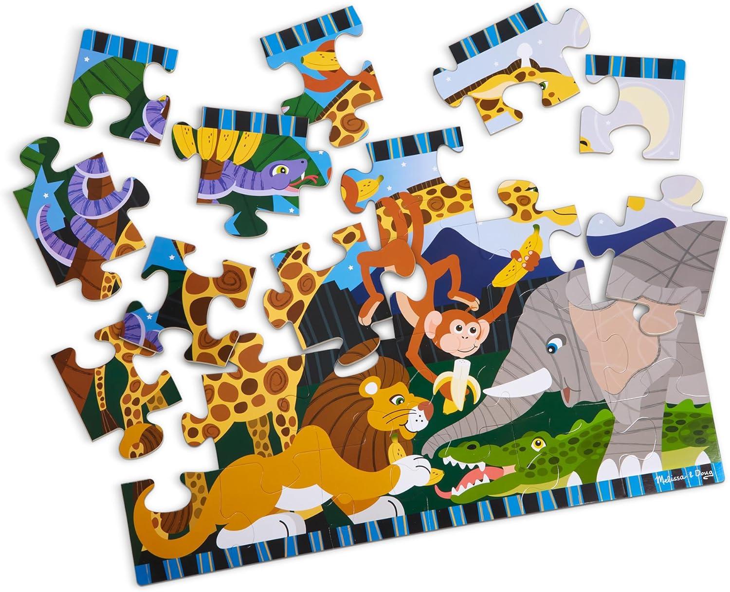 imageMelissa ampamp Doug Dinosaur Dawn Jumbo Floor Puzzle 24 Pieces 2 x 3 Feet Jigsaw Puzzle for Preschoolers and Kids Ages 3  FSC CertifiedSafari Social