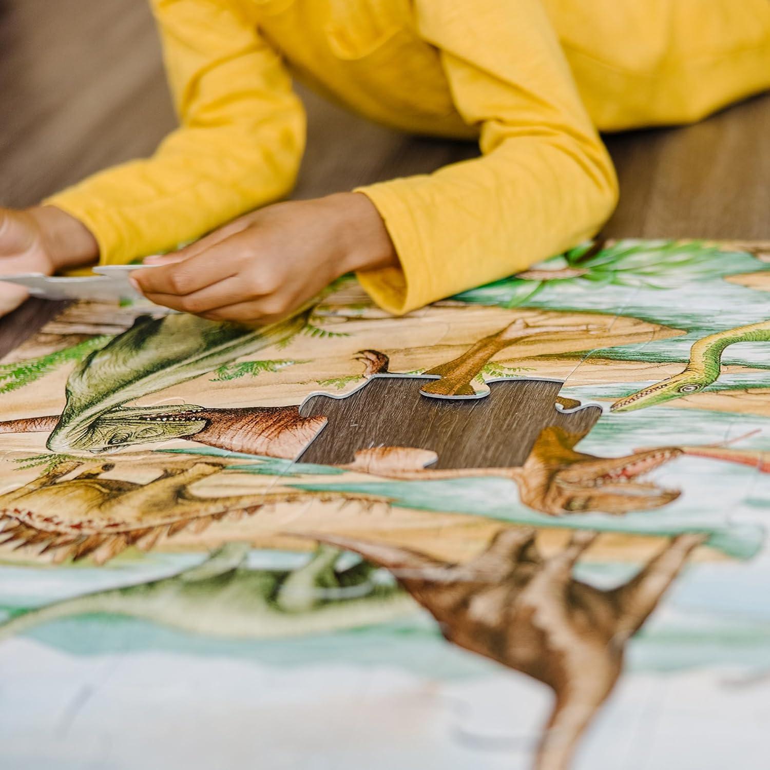imageMelissa ampamp Doug Dinosaurs Floor Puzzle  48 Pieces 2 Feet x 3 Feet Assembled  FSC Certified