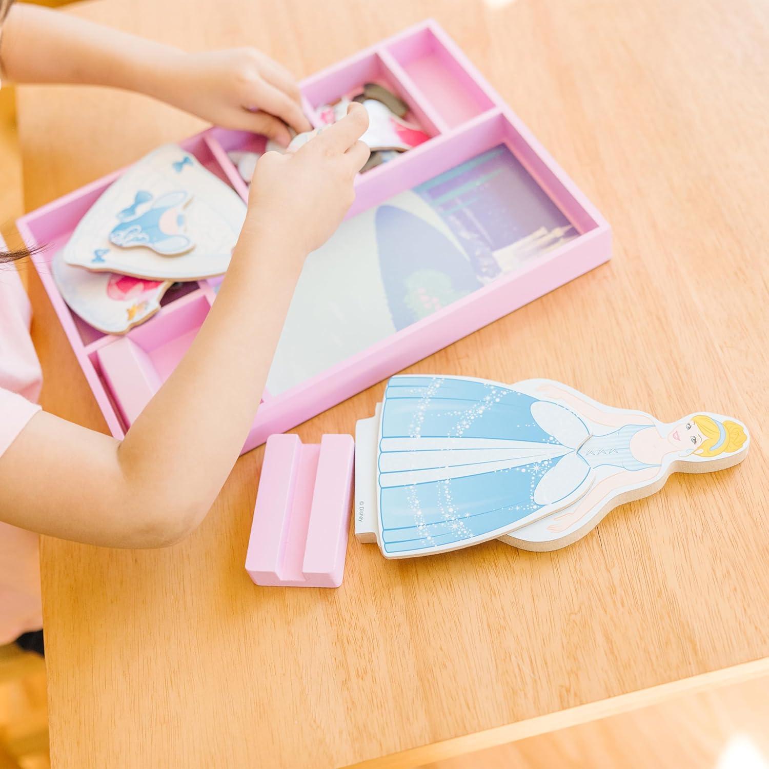 imageMelissa ampamp Doug Disney Ariel Magnetic Wooden DressUp Doll Pretend Play Set 35 Pieces Magnetic Dolls Pretend Play ampamp Preschool Toys for Kids Ages 3Cinderella