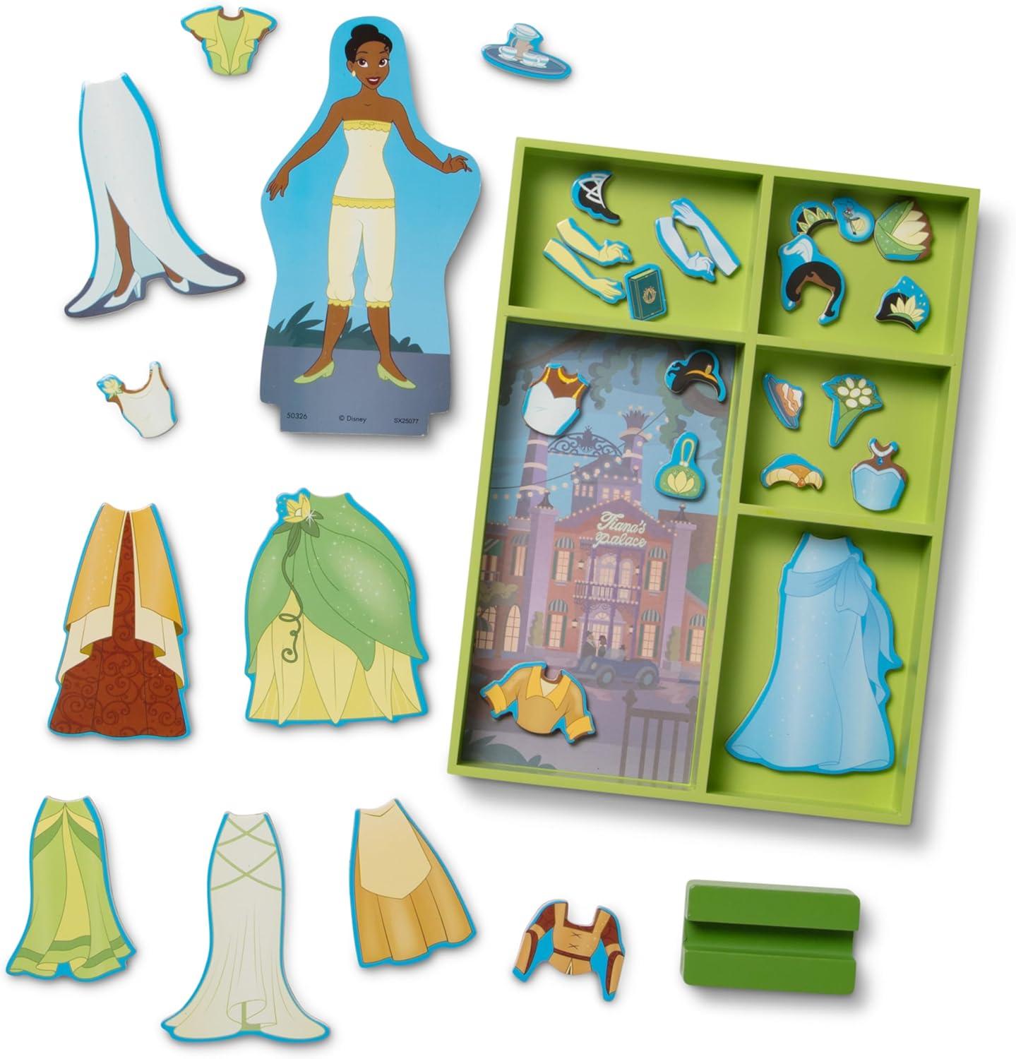 imageMelissa ampamp Doug Disney Ariel Magnetic Wooden DressUp Doll Pretend Play Set 35 Pieces Magnetic Dolls Pretend Play ampamp Preschool Toys for Kids Ages 3Tiana