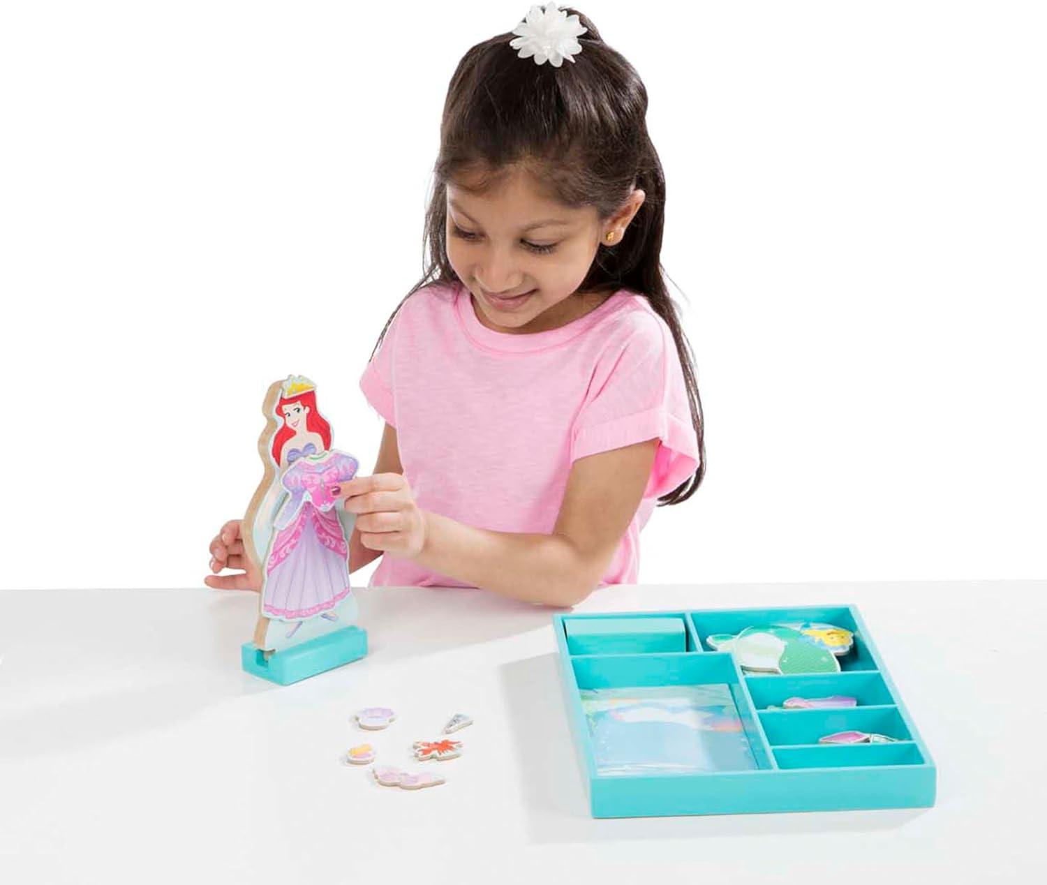 imageMelissa ampamp Doug Disney Ariel Magnetic Wooden DressUp Doll Pretend Play Set 35 Pieces Magnetic Dolls Pretend Play ampamp Preschool Toys for Kids Ages 3Ariel