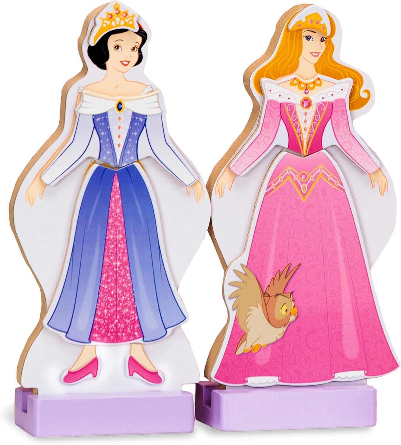 imageMelissa ampamp Doug Disney Ariel Magnetic Wooden DressUp Doll Pretend Play Set 35 Pieces Magnetic Dolls Pretend Play ampamp Preschool Toys for Kids Ages 3Sleeping Beauty  Snow White