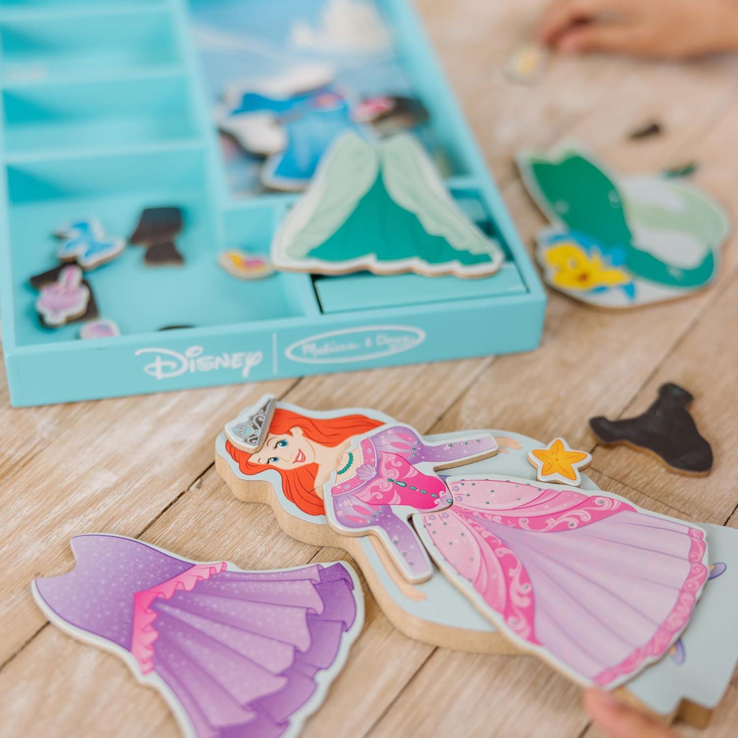 imageMelissa ampamp Doug Disney Ariel Magnetic Wooden DressUp Doll Pretend Play Set 35 Pieces Magnetic Dolls Pretend Play ampamp Preschool Toys for Kids Ages 3Ariel