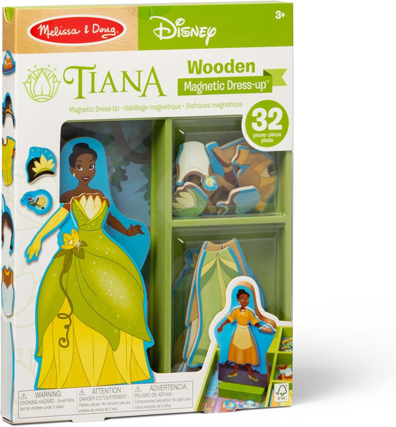 imageMelissa ampamp Doug Disney Ariel Magnetic Wooden DressUp Doll Pretend Play Set 35 Pieces Magnetic Dolls Pretend Play ampamp Preschool Toys for Kids Ages 3Tiana