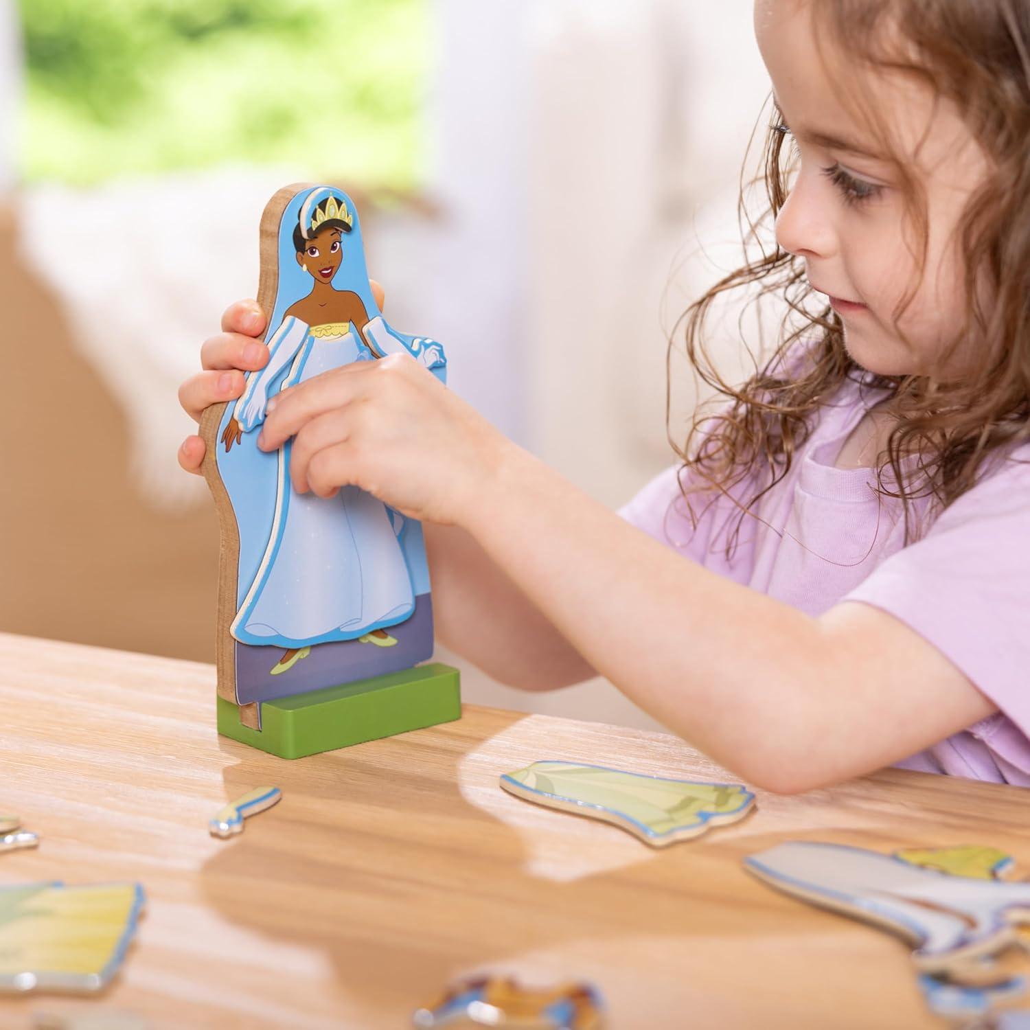 imageMelissa ampamp Doug Disney Ariel Magnetic Wooden DressUp Doll Pretend Play Set 35 Pieces Magnetic Dolls Pretend Play ampamp Preschool Toys for Kids Ages 3Tiana