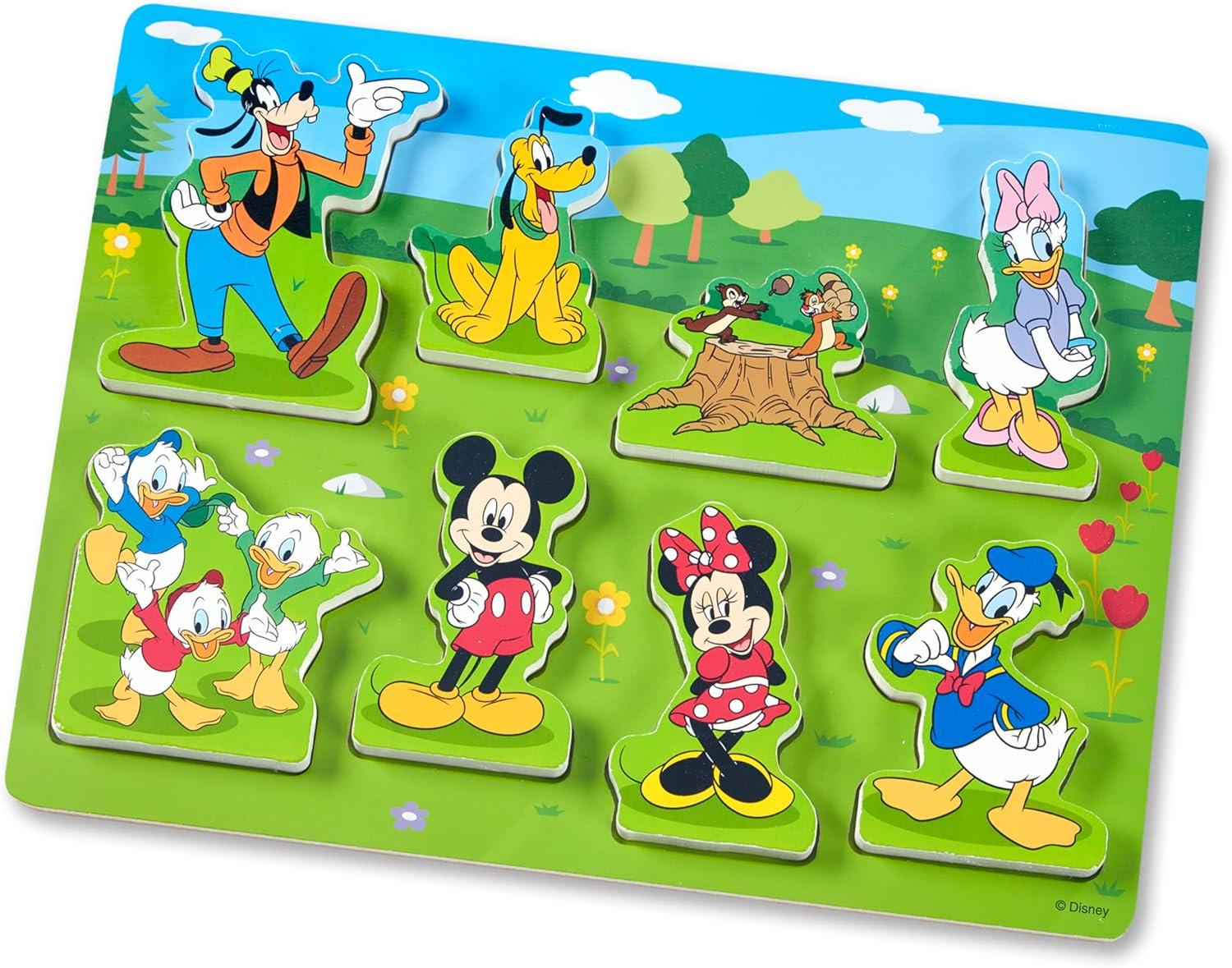 imageMelissa ampamp Doug Disney Mickey Mouse Wooden Chunky Puzzle  8Piece Disney Character Puzzle for Toddlers and Kids Ages 2