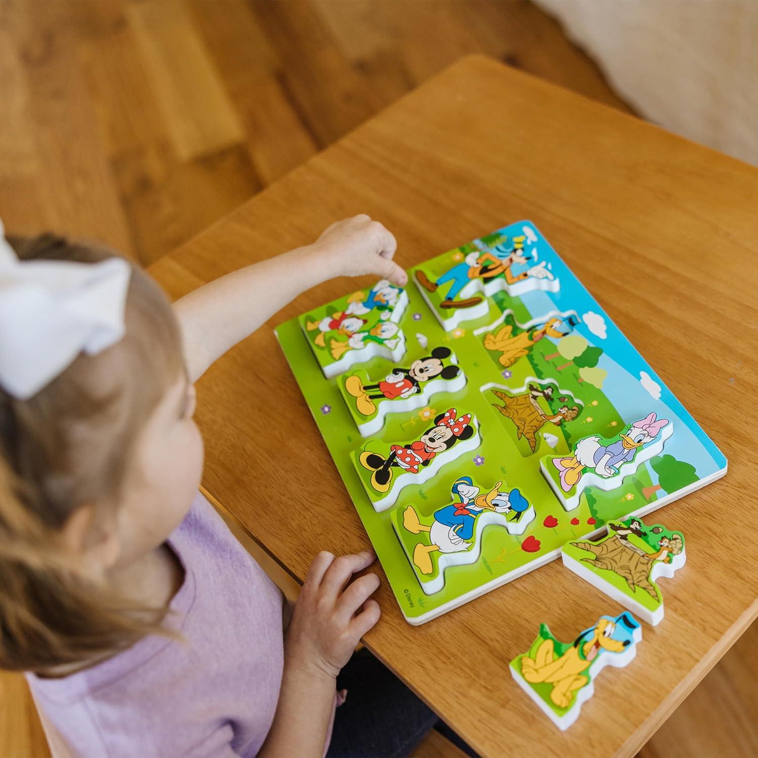 imageMelissa ampamp Doug Disney Mickey Mouse Wooden Chunky Puzzle  8Piece Disney Character Puzzle for Toddlers and Kids Ages 2